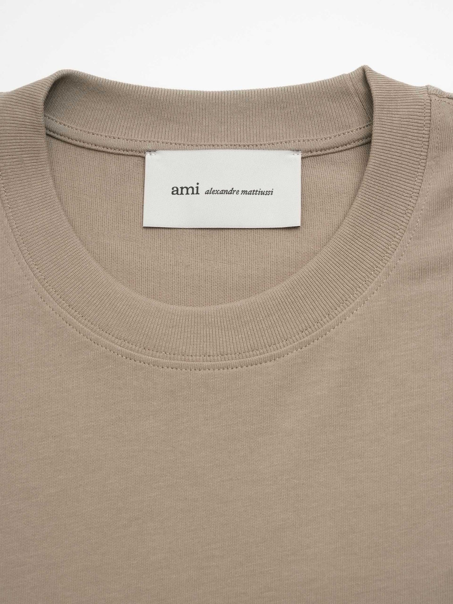 AMI PARIS - Oversized-T-Shirt Ami De Coeur aus Baumwolle Taupe