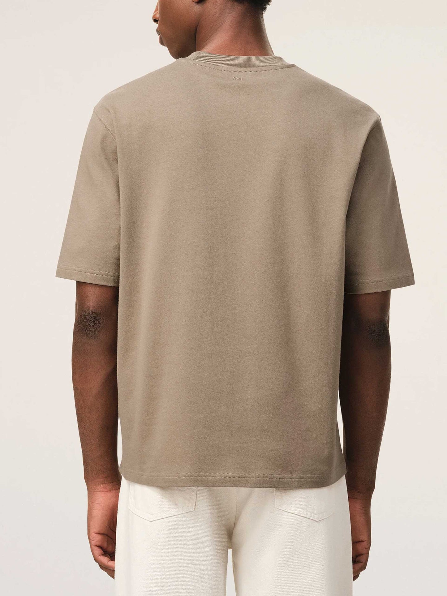 AMI PARIS - Oversized-T-Shirt Ami De Coeur aus Baumwolle Taupe