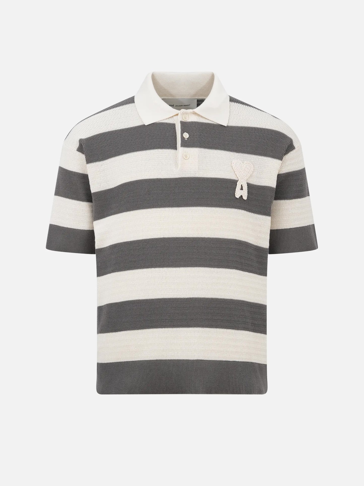 AMI PARIS - Gestreiftes Poloshirt aus Baumwollstrick
