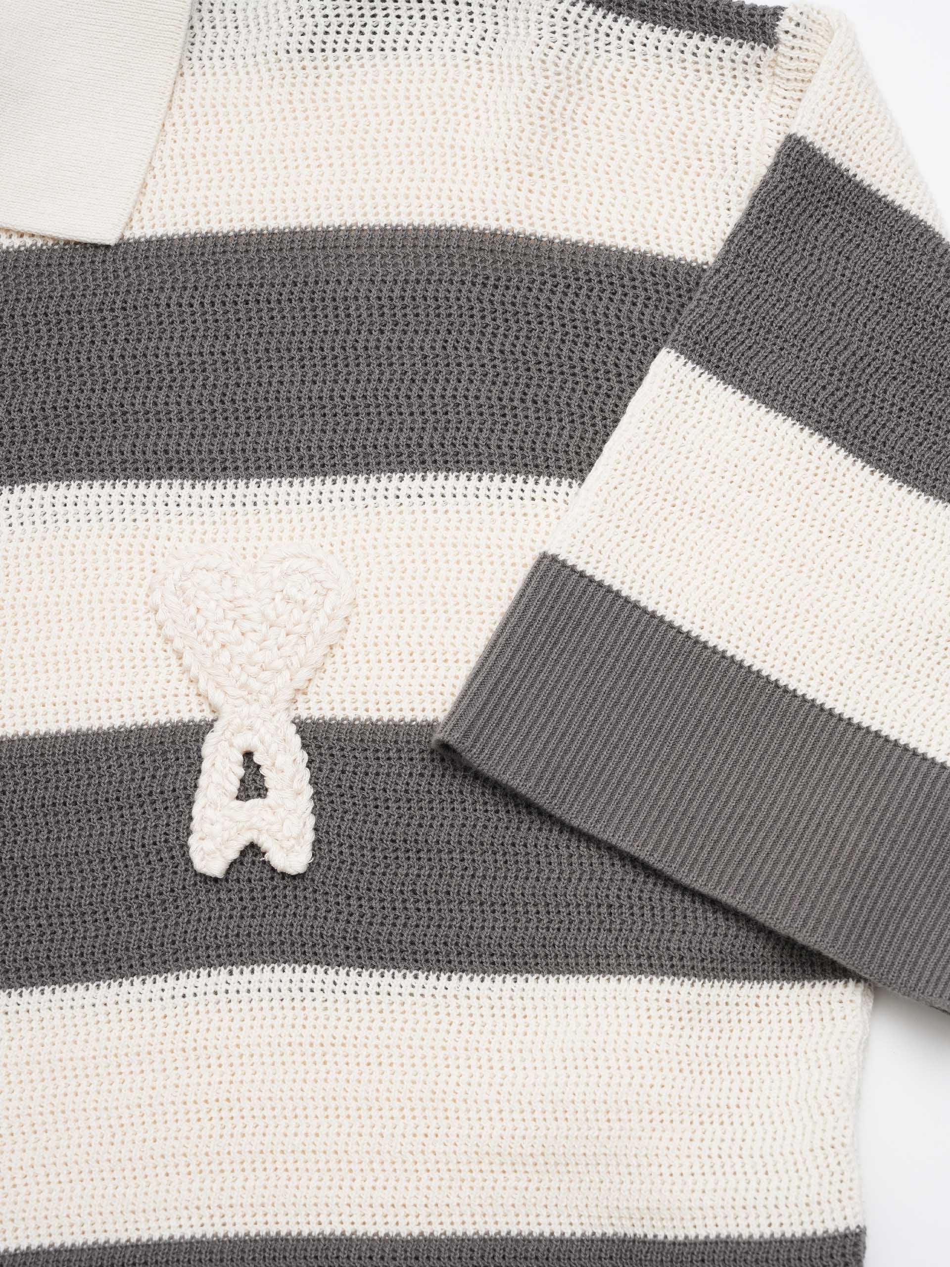 AMI PARIS - Gestreiftes Poloshirt aus Baumwollstrick