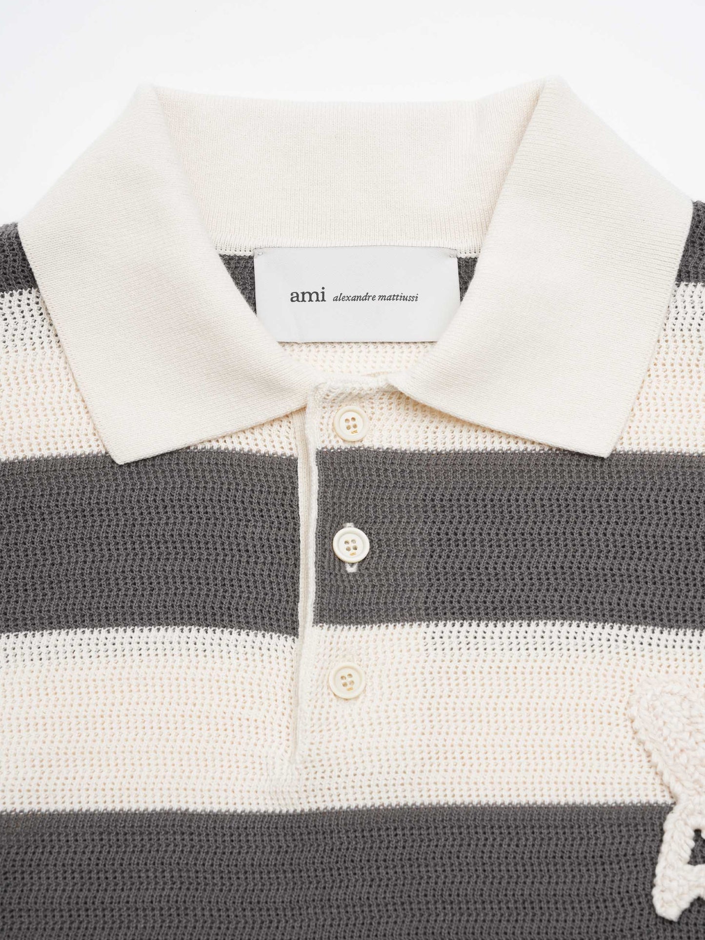 AMI PARIS - Gestreiftes Poloshirt aus Baumwollstrick