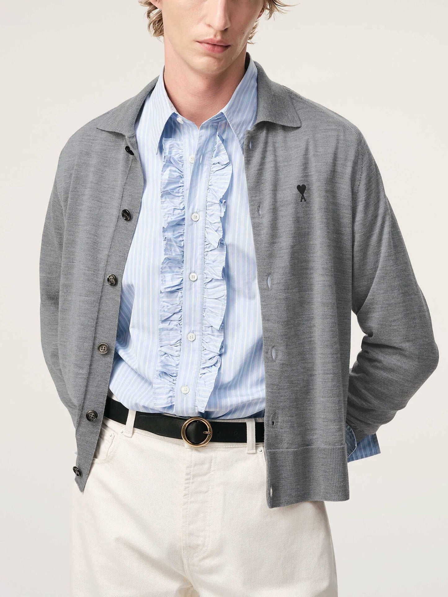 AMI PARIS - Polo-Cardigan aus Merinowolle für Herren