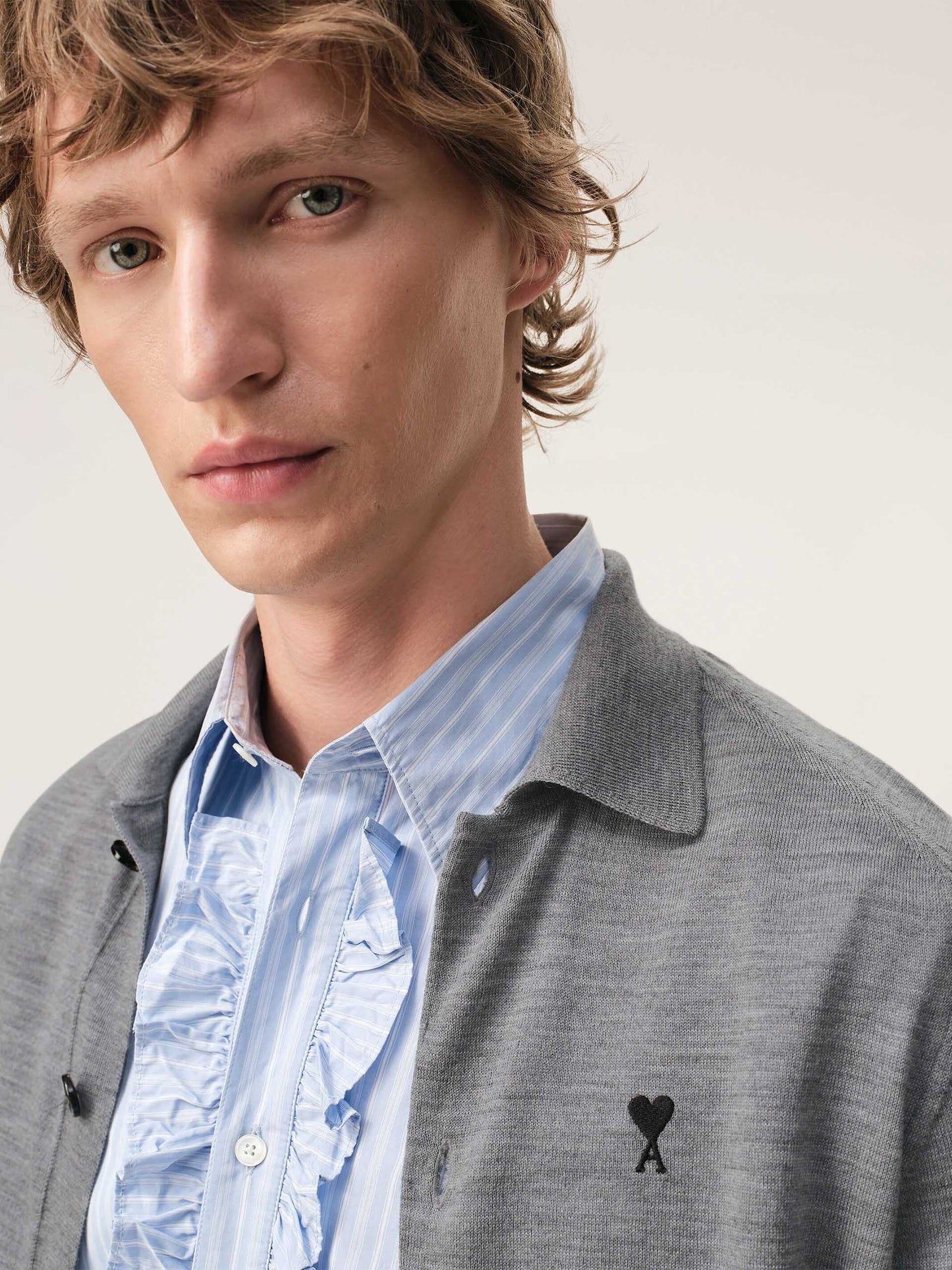 AMI PARIS - Polo-Cardigan aus Merinowolle für Herren