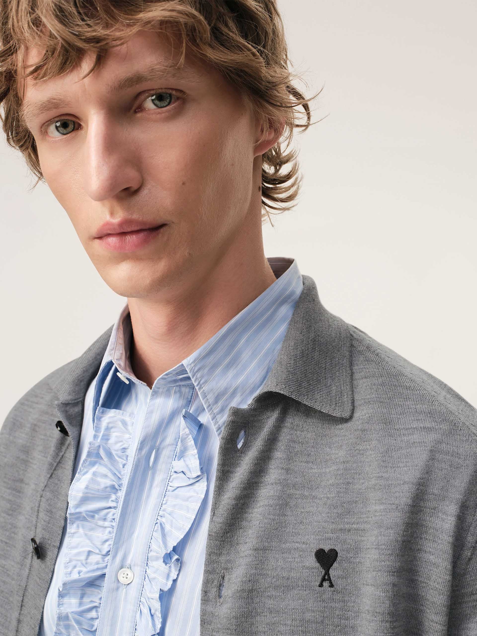 AMI PARIS - Polo-Cardigan aus Merinowolle für Herren