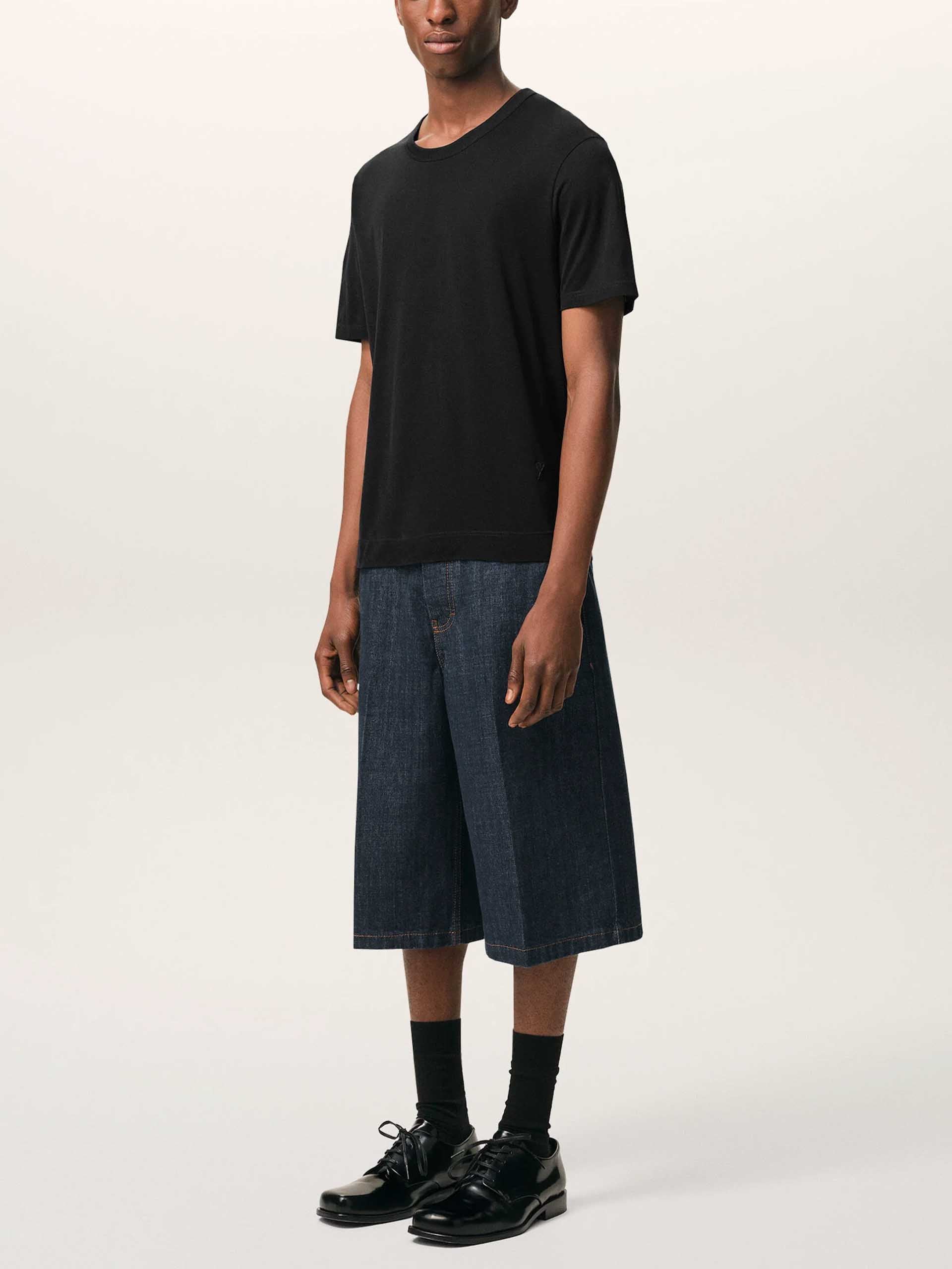 AMI PARIS - T-Shirt Ami De Coeur aus Baumwolljersey Schwarz - Black