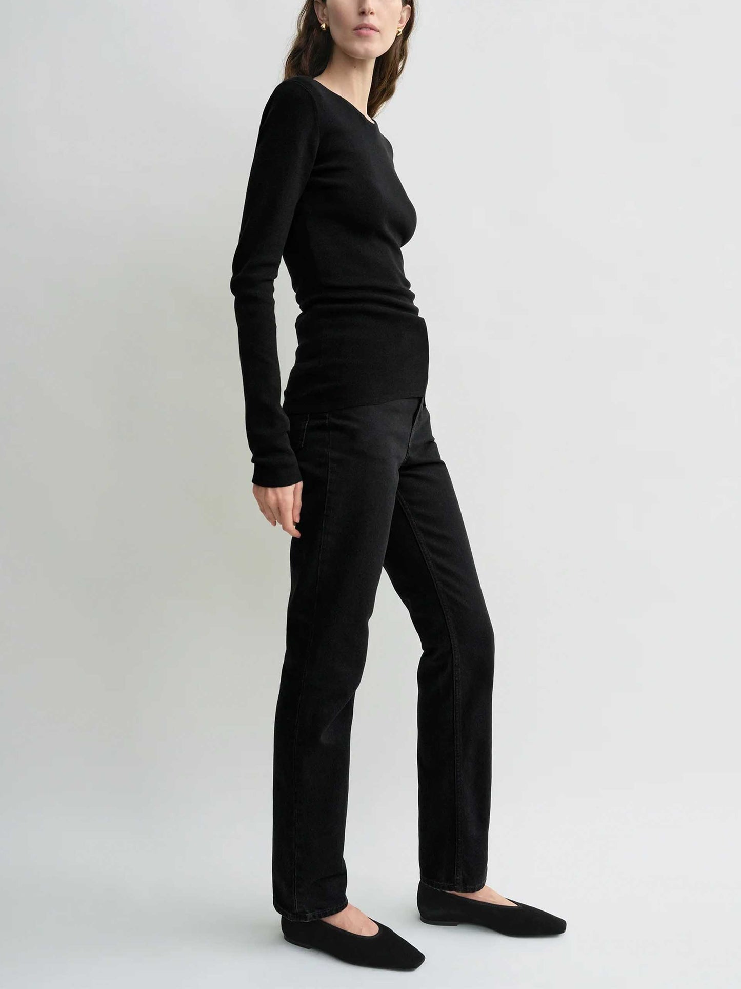 TOTEME - Langarm-Top aus Baumwolle für Damen Schwarz - Black