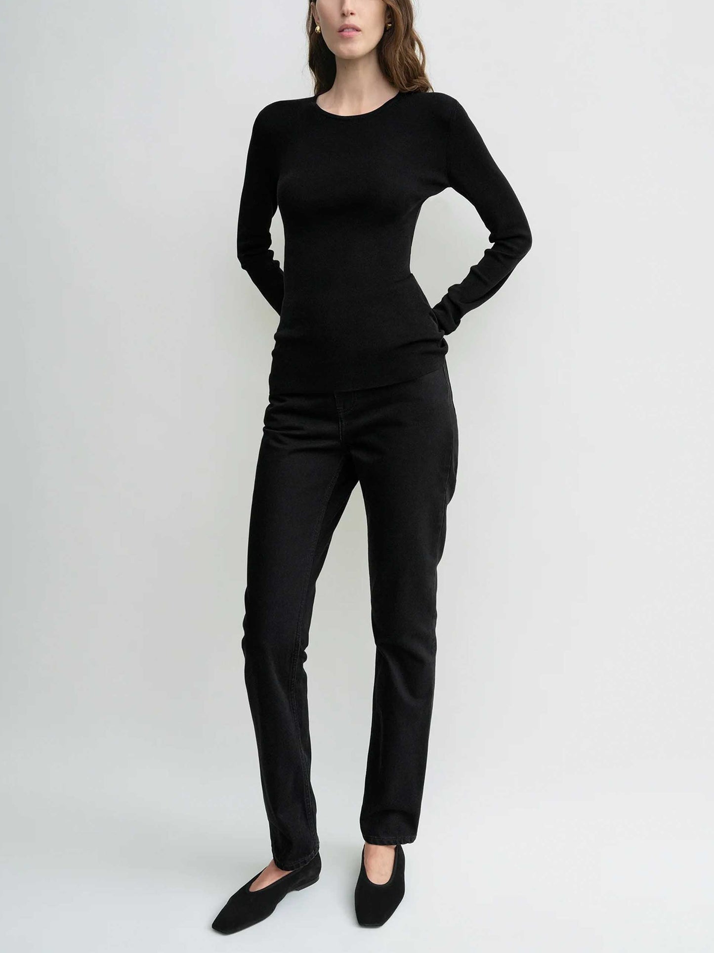 TOTEME - Langarm-Top aus Baumwolle für Damen Schwarz - Black