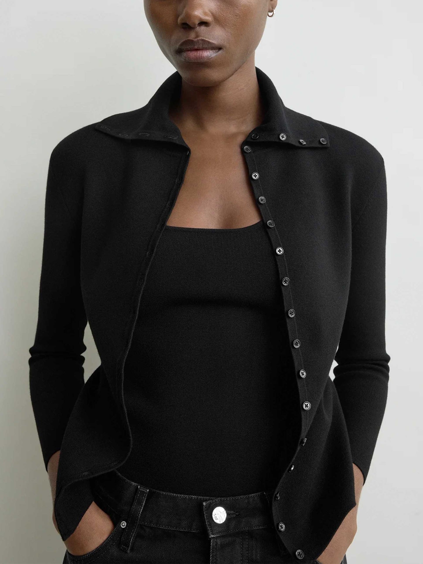 TOTEME - Polo-Cardigan aus Viskose-Mix für Damen Schwarz - Black