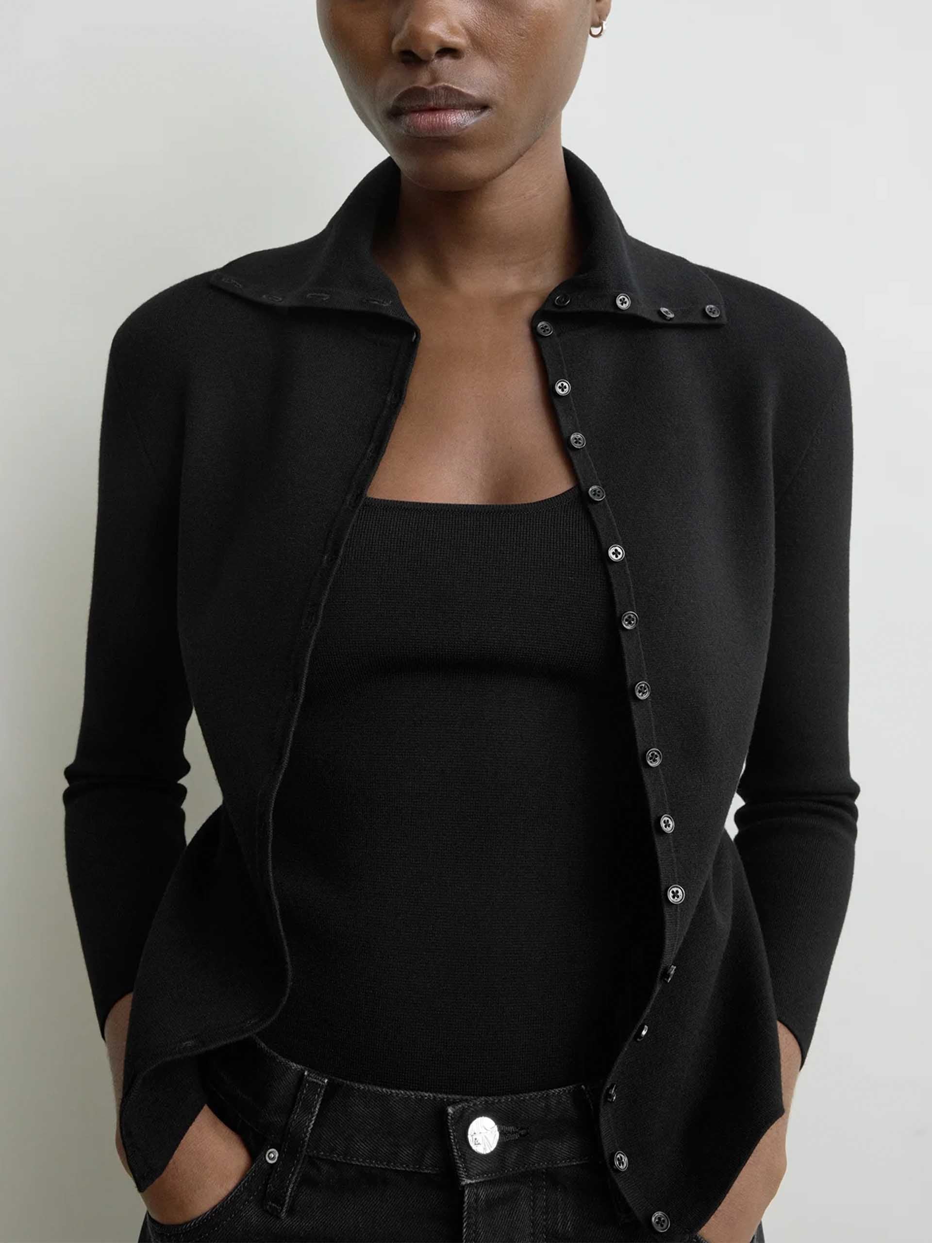TOTEME - Polo-Cardigan aus Viskose-Mix für Damen Schwarz - Black