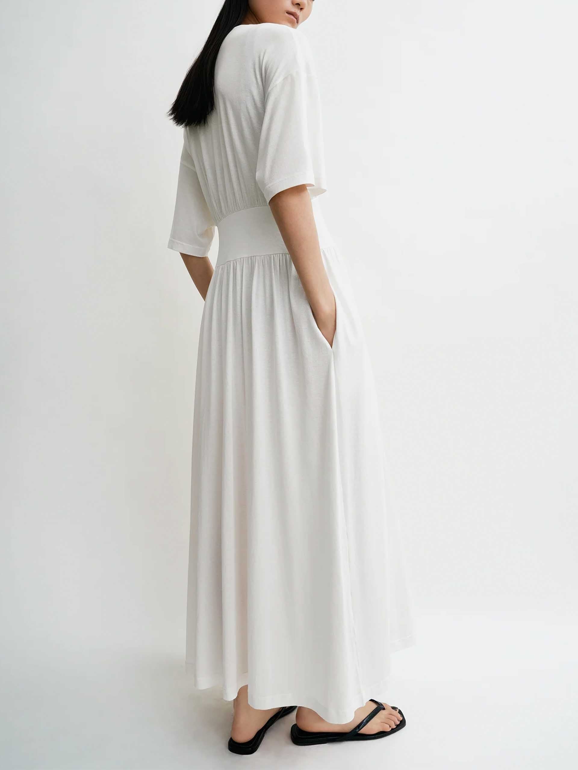 TOTEME - Kleid aus Seiden-Baumwoll-Jersey für Damen Off-White