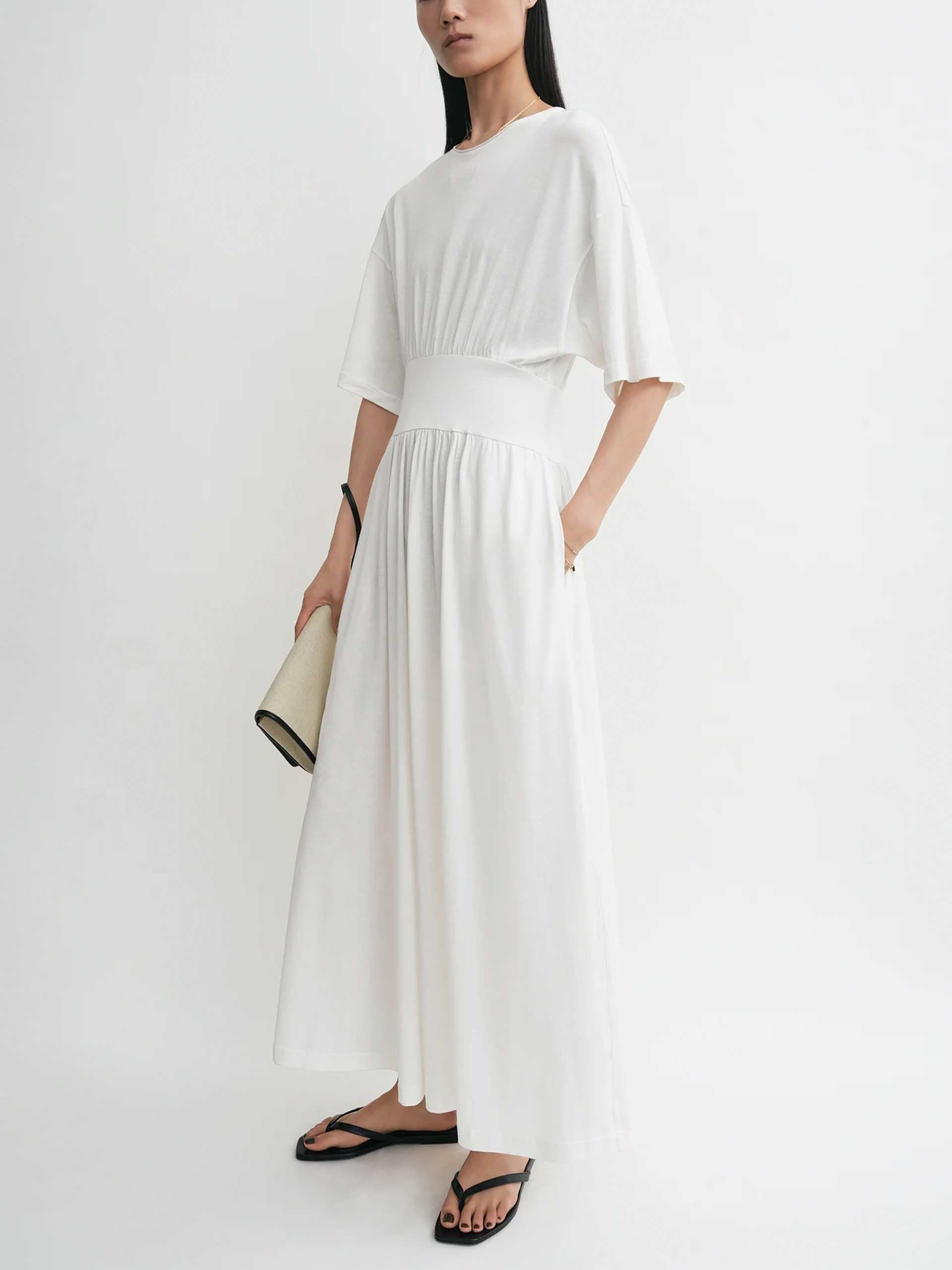 TOTEME - Kleid aus Seiden-Baumwoll-Jersey für Damen Off-White