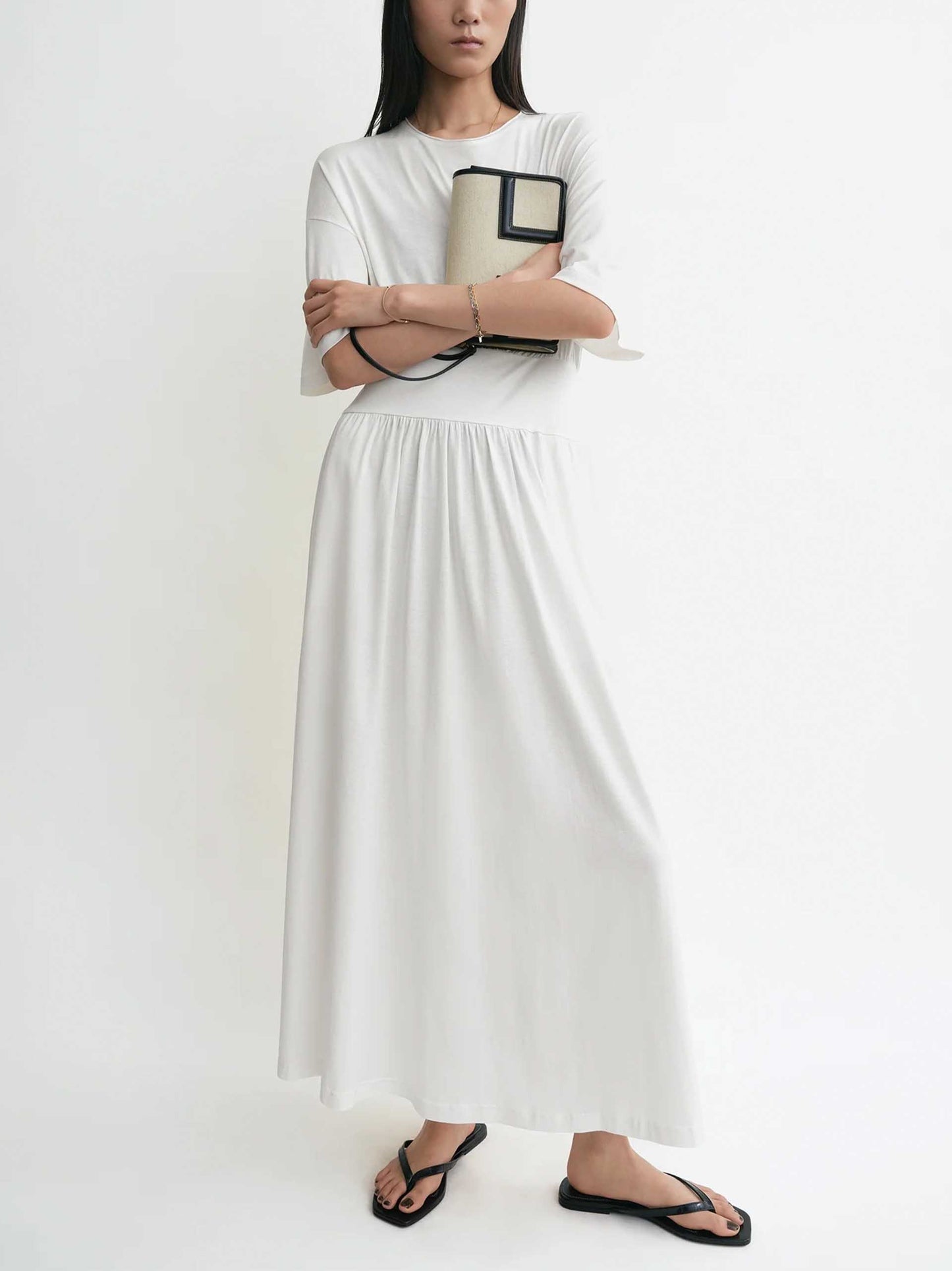 TOTEME - Kleid aus Seiden-Baumwoll-Jersey für Damen Off-White