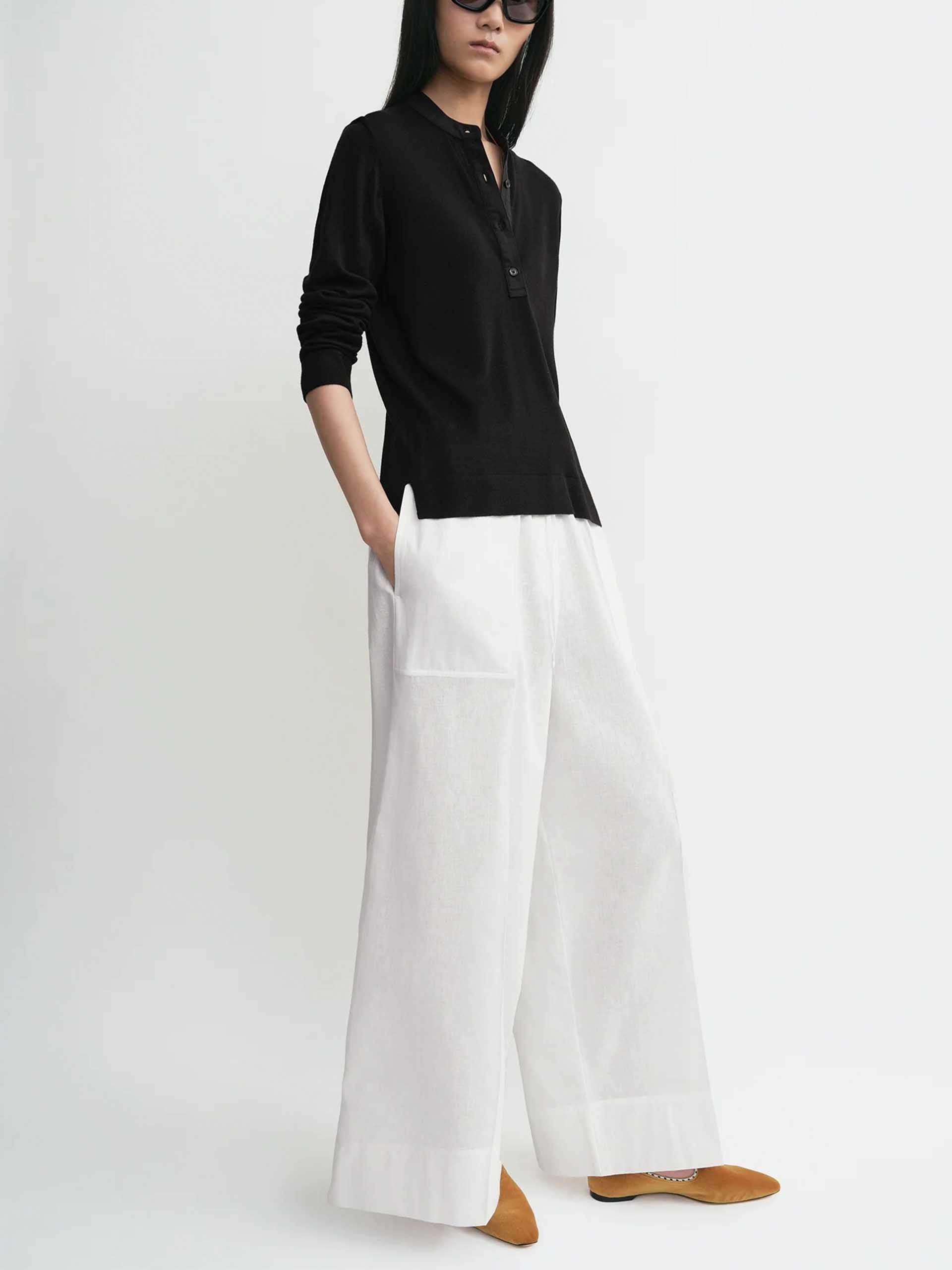 TOTEME - Strick-Top mit Halbknopfleiste für Damen Schwarz - Black