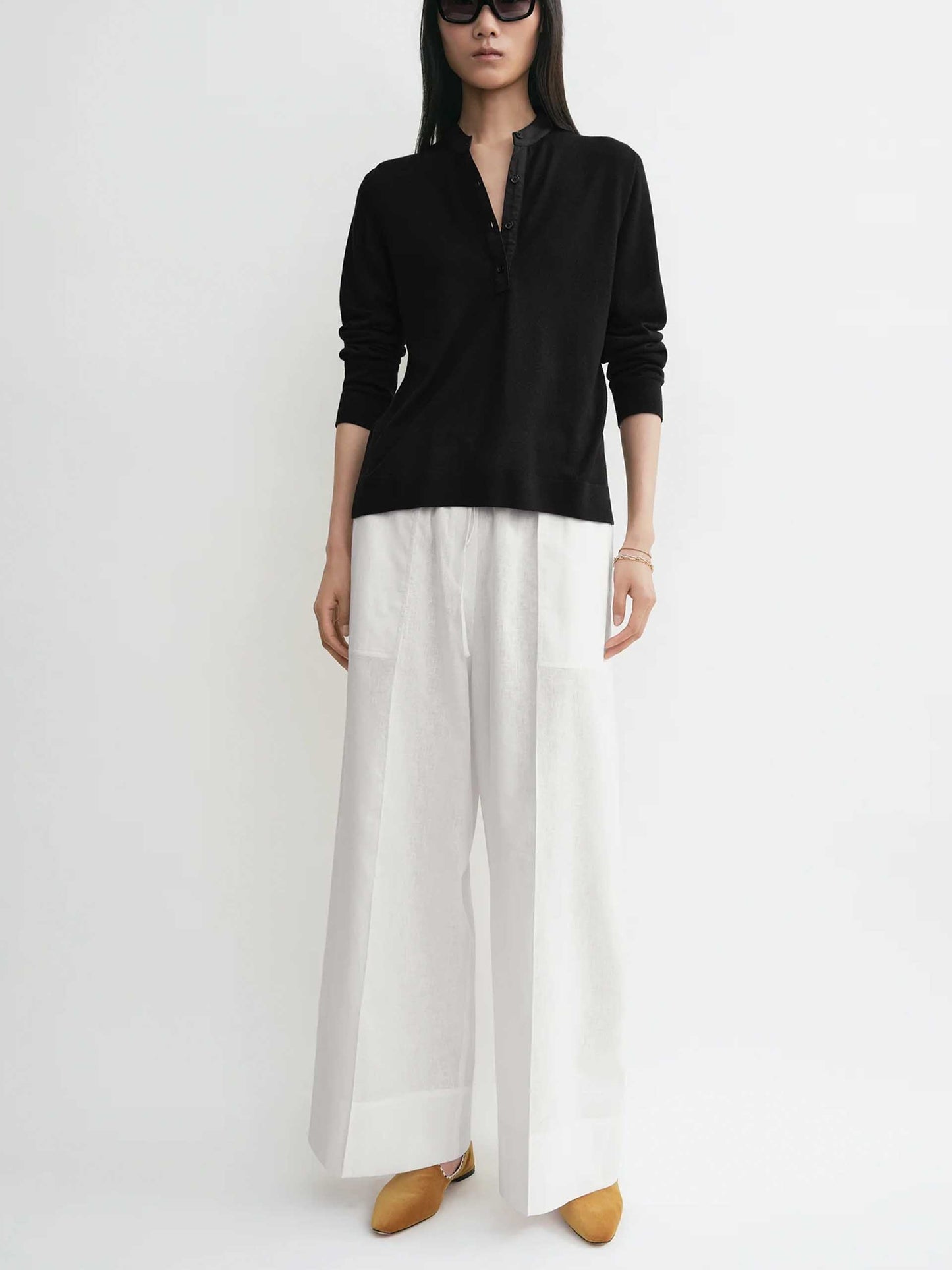 TOTEME - Strick-Top mit Halbknopfleiste für Damen Schwarz - Black