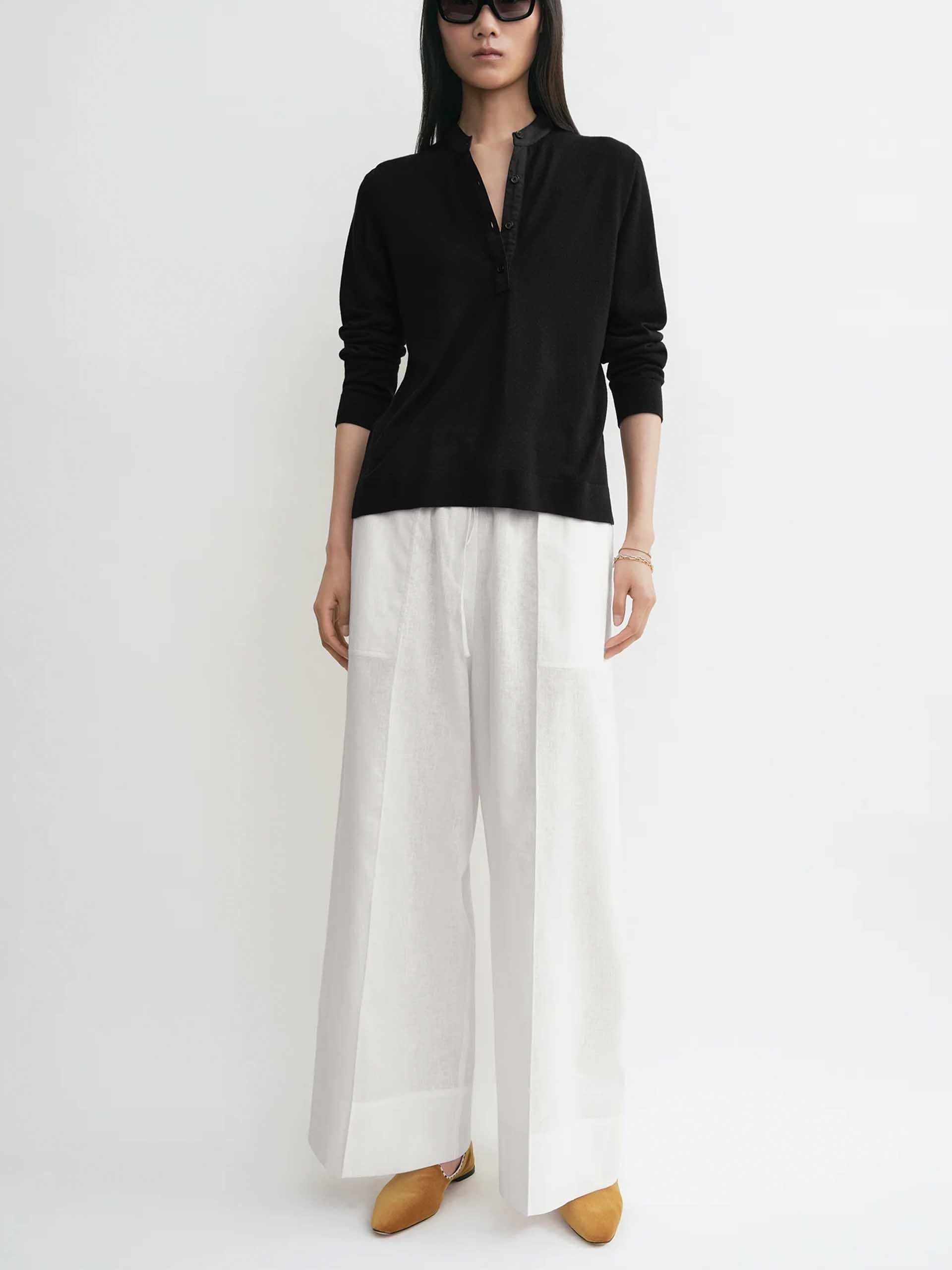 TOTEME - Strick-Top mit Halbknopfleiste für Damen Schwarz - Black