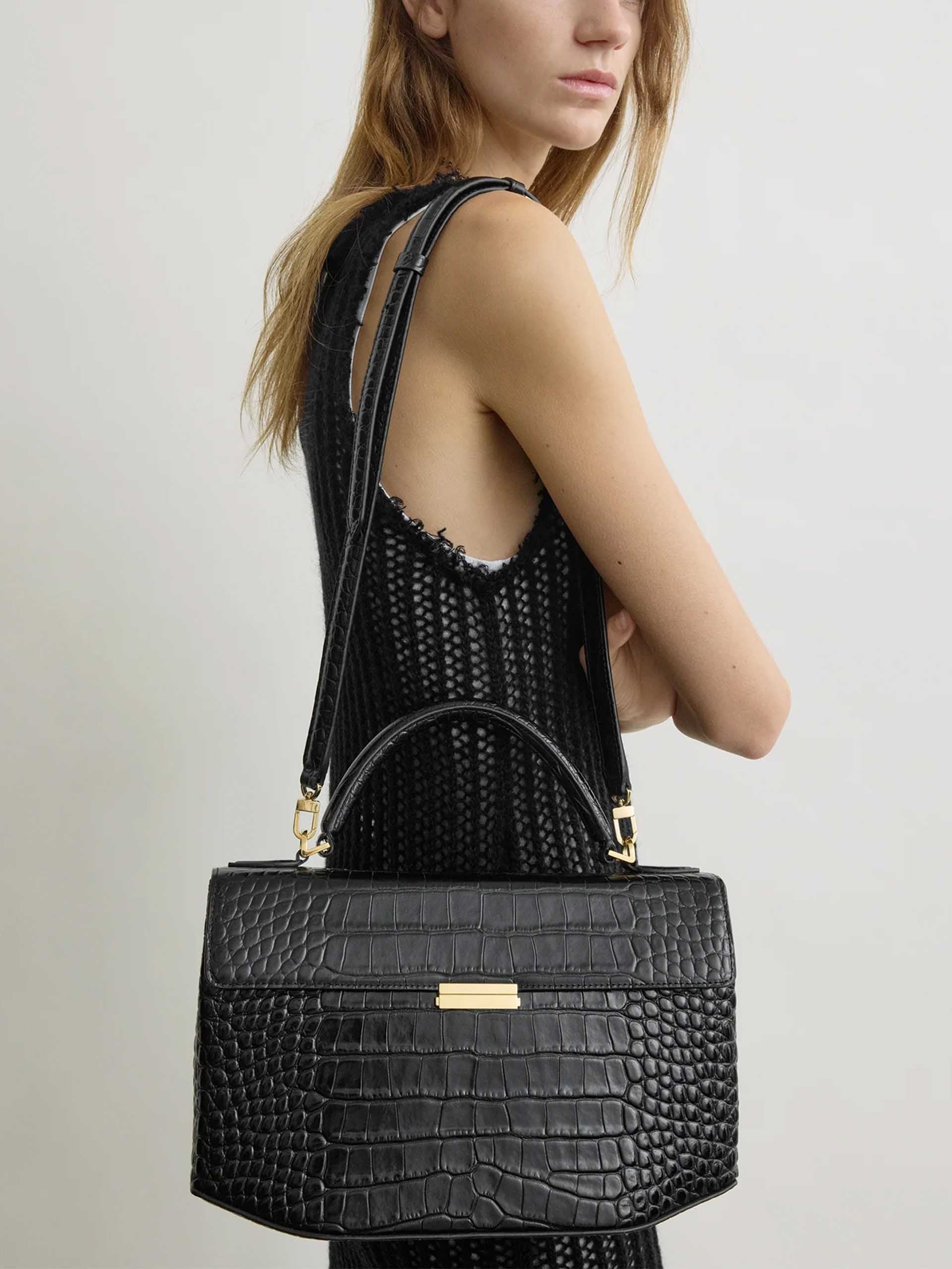 TOTEME - Clip leather top handle bag – NEW TAKE FIVE