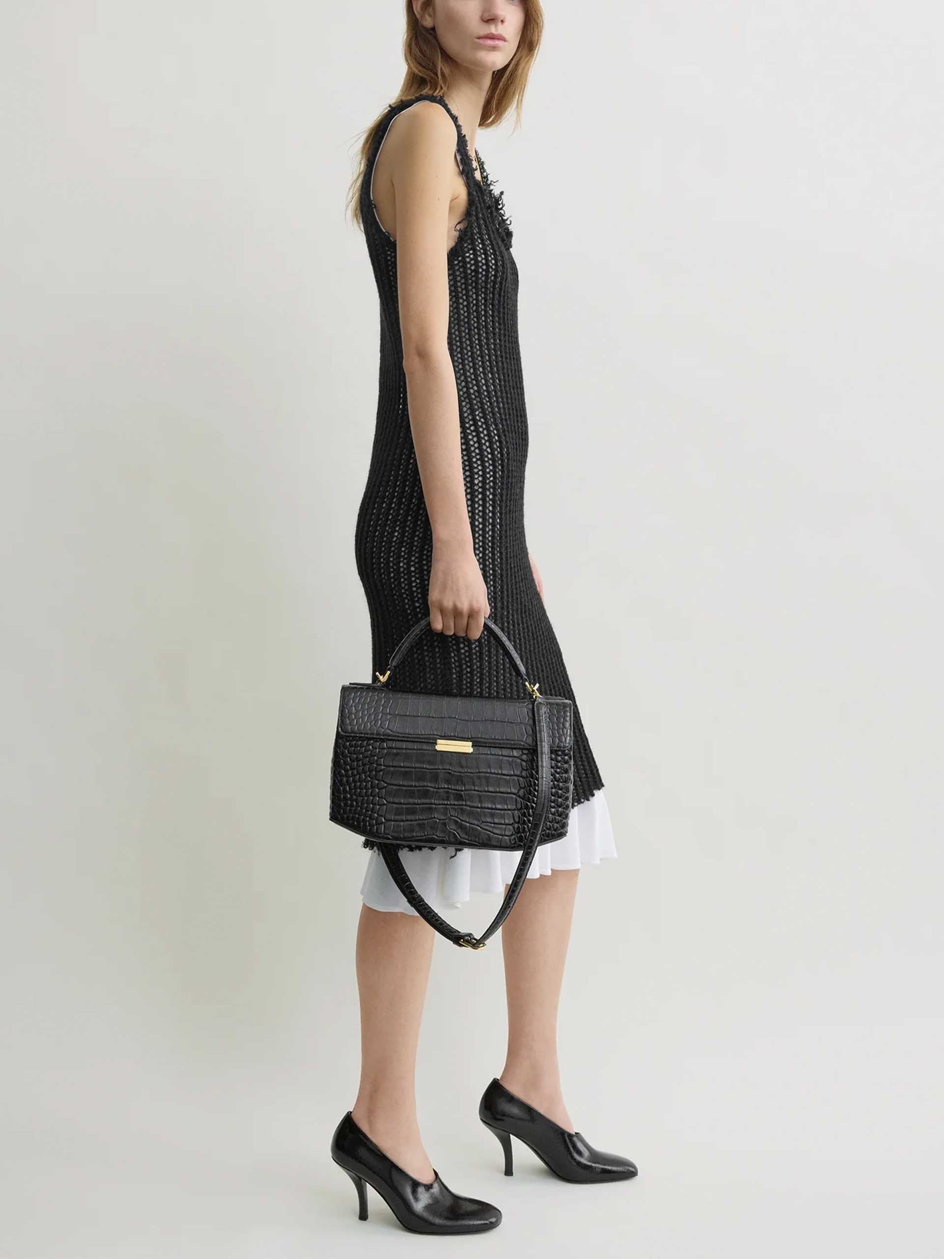 TOTEME - Clip leather top handle bag – NEW TAKE FIVE