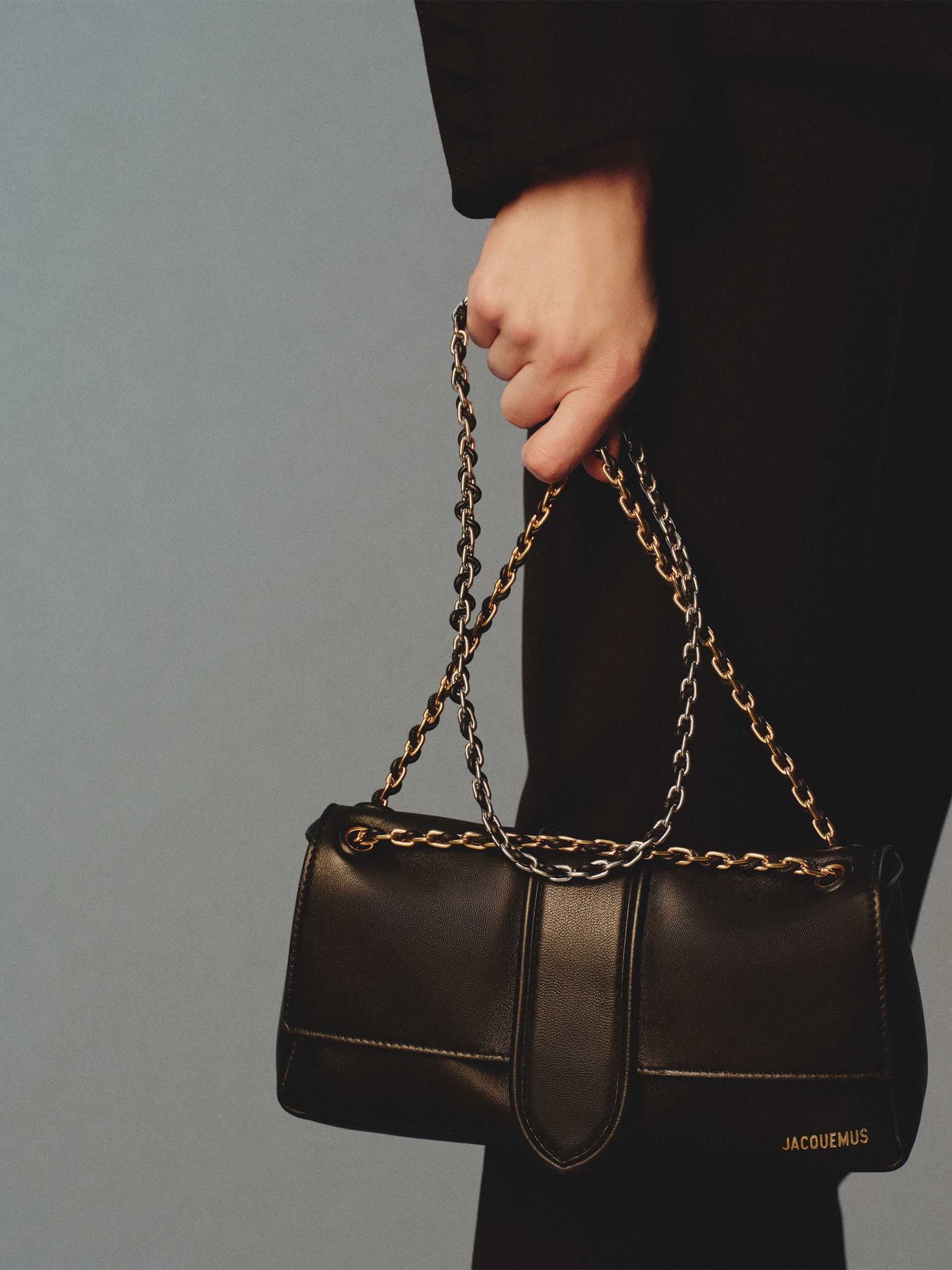 JACQUEMUS - Tasche Bambino Chaîne aus Nappaleder