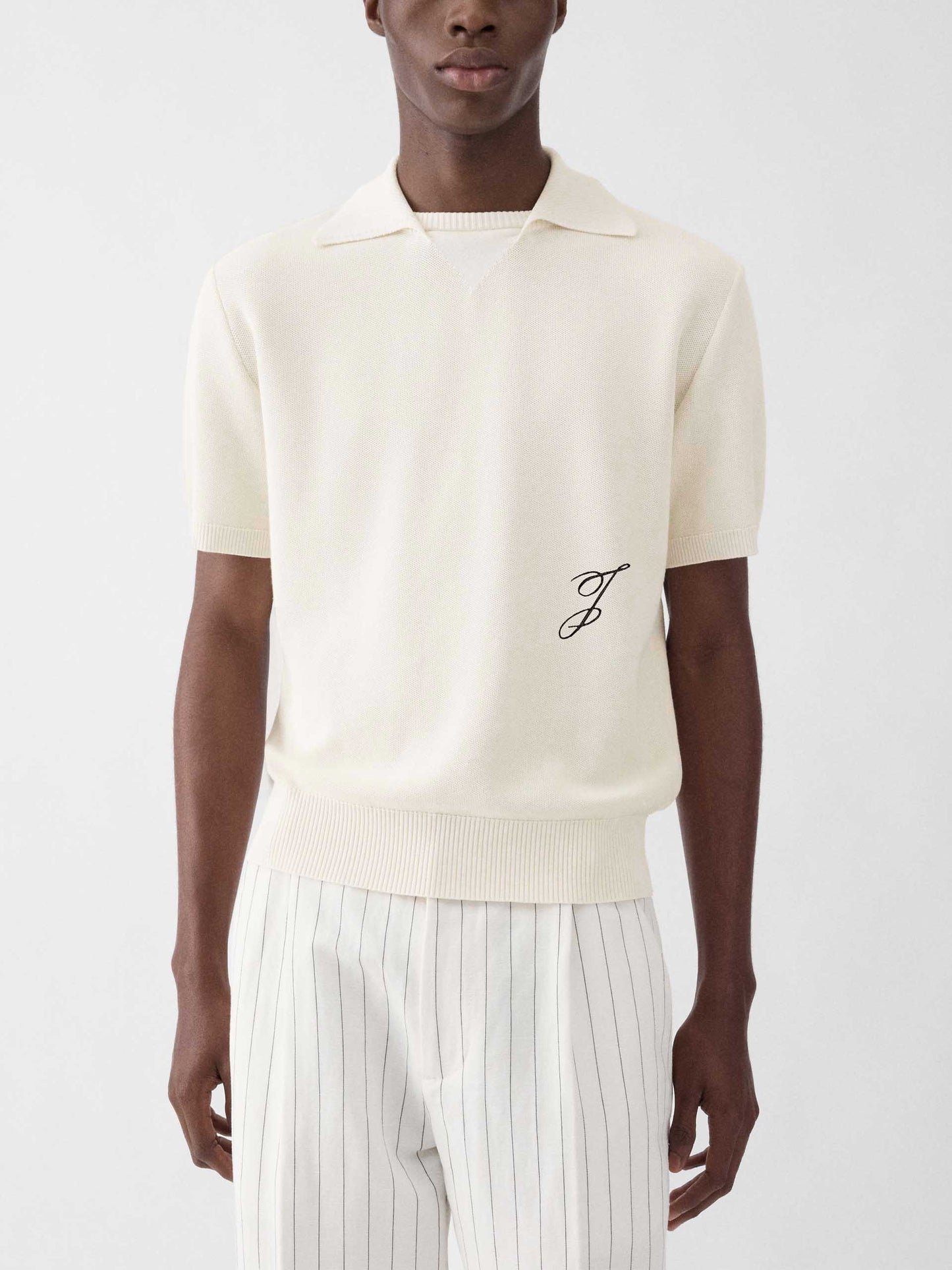 JACQUEMUS - Polopullover mit "J"-Stickerei für Herren Off-White