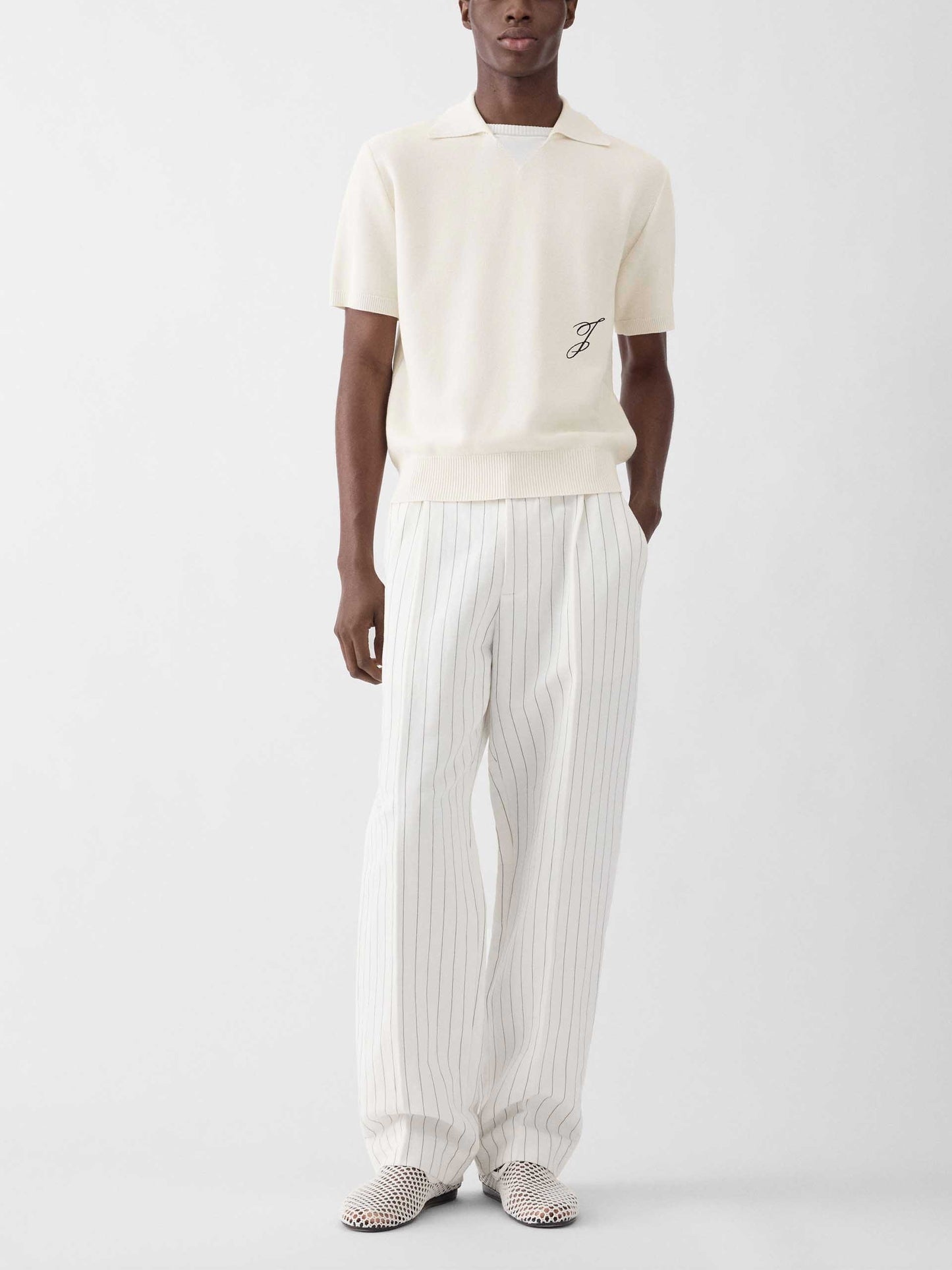 JACQUEMUS - Polopullover mit "J"-Stickerei für Herren Off-White
