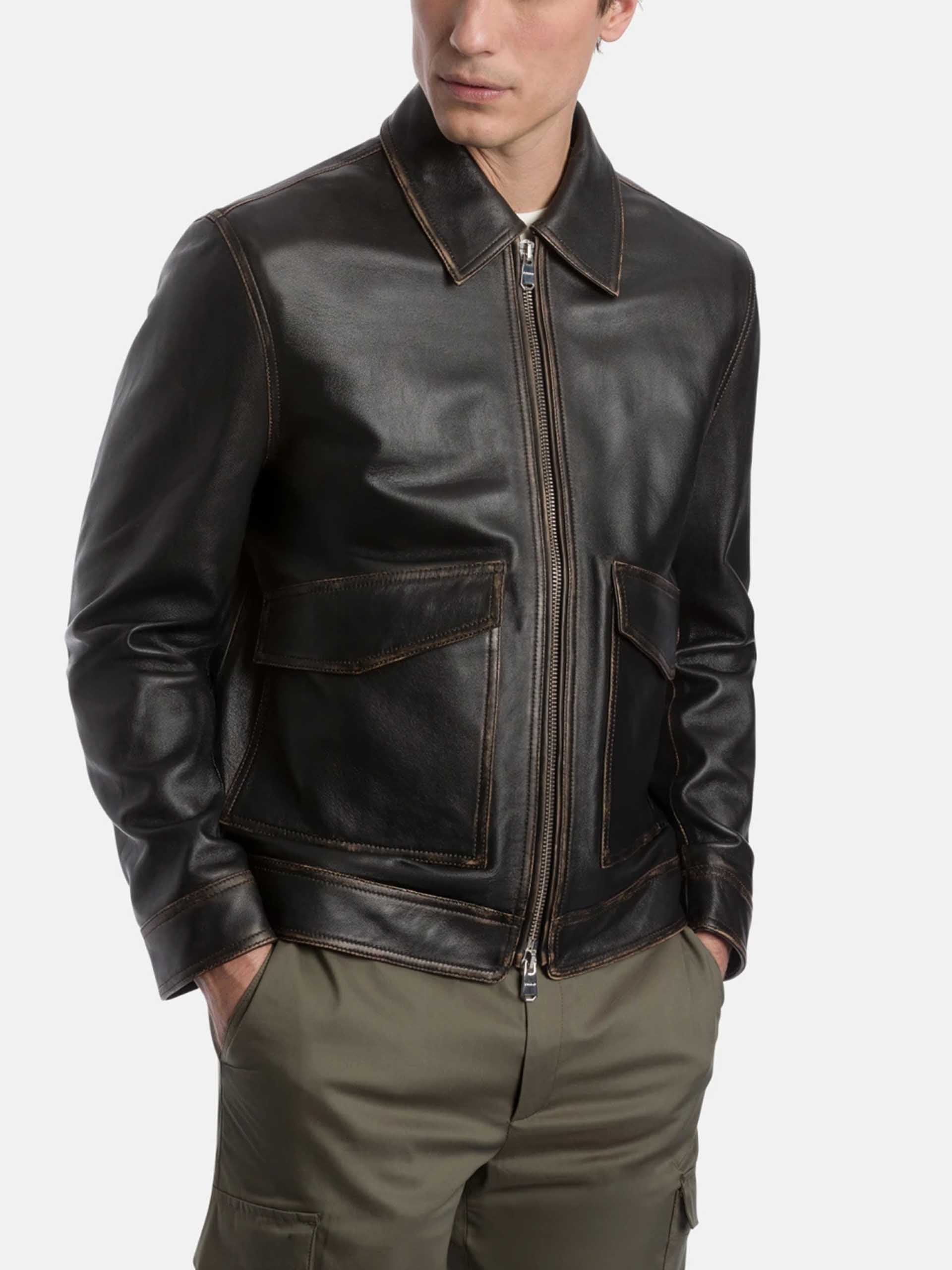 DONDUP - Bikerjacke aus Nappaleder für Herren