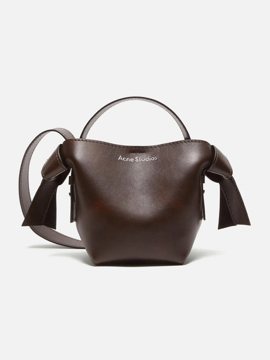 ACNE STUDIOS - Schultertasche Musubi Mini aus Leder Dunkelbraun - Dark brown