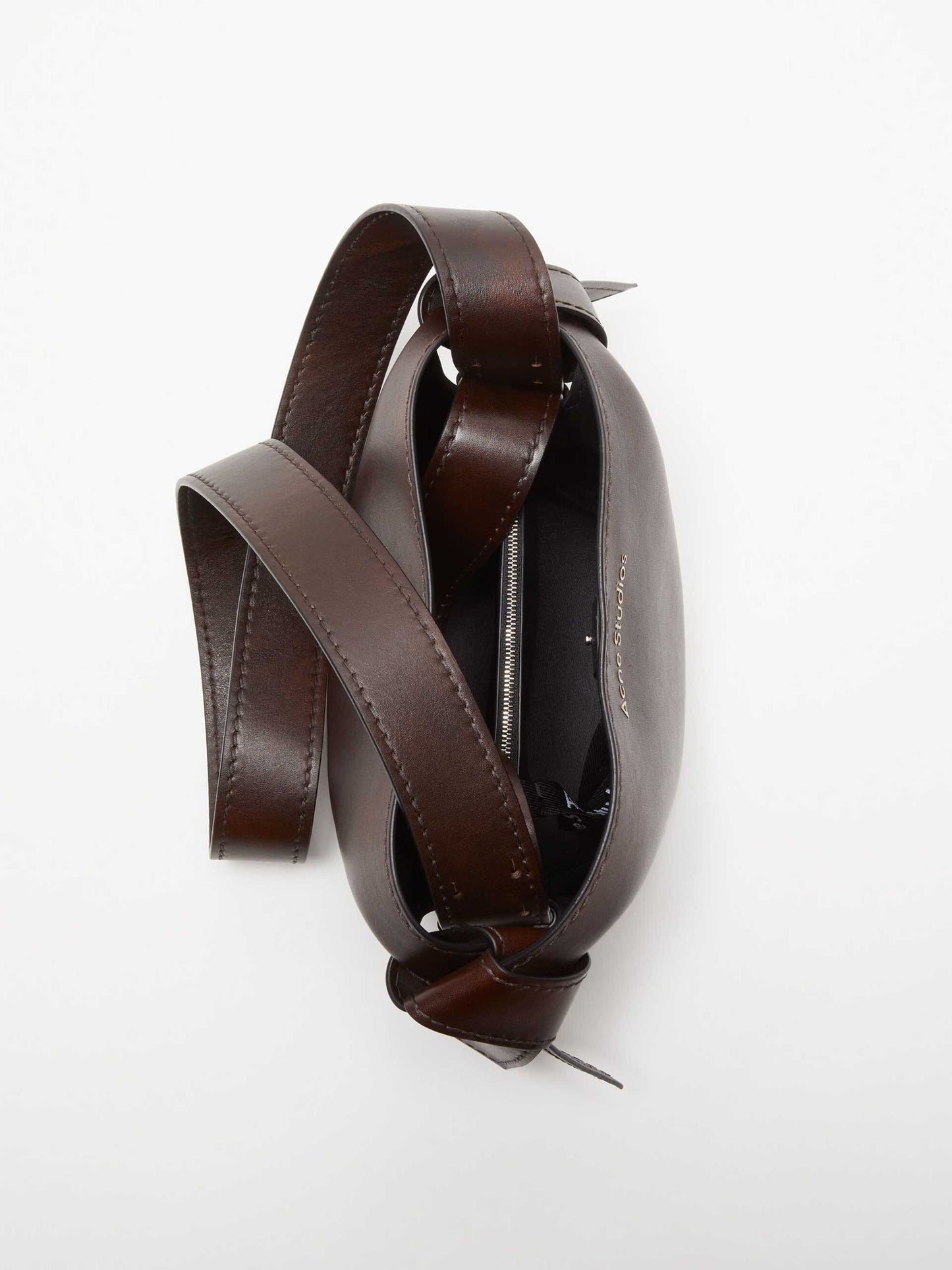 ACNE STUDIOS - Schultertasche Musubi Mini aus Leder Dunkelbraun - Dark brown