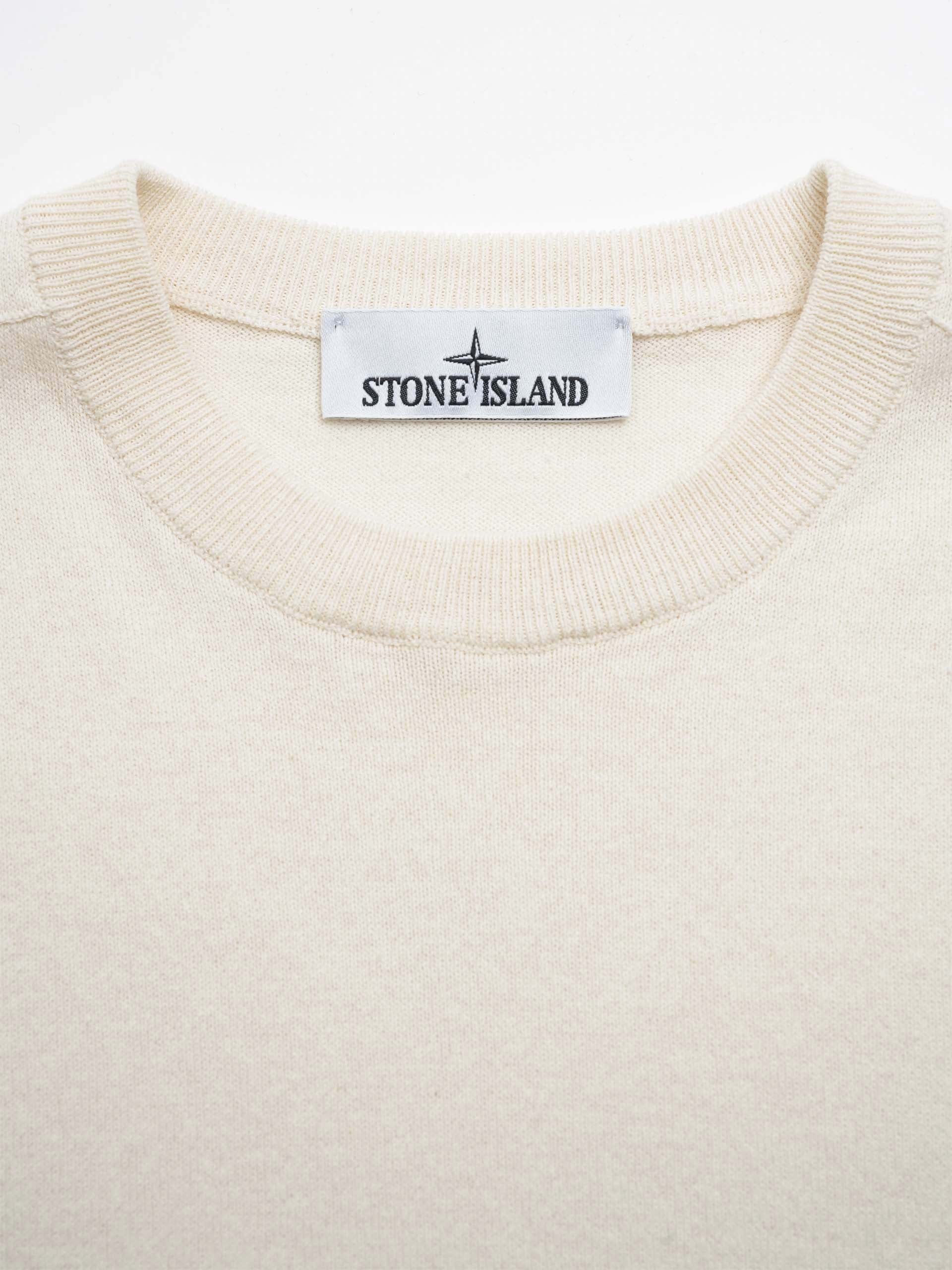 STONE ISLAND - Strickpullover aus Bio-Baumwolle für Herren Ecru