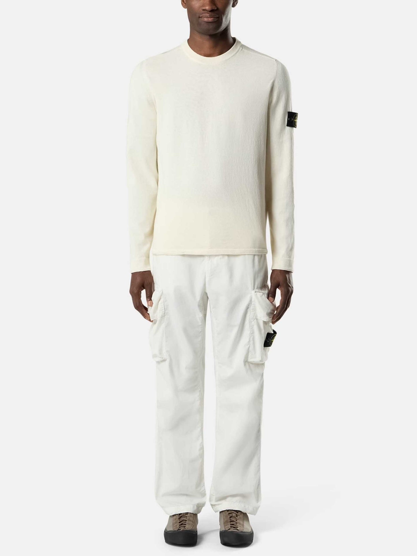 STONE ISLAND - Strickpullover aus Bio-Baumwolle für Herren Ecru