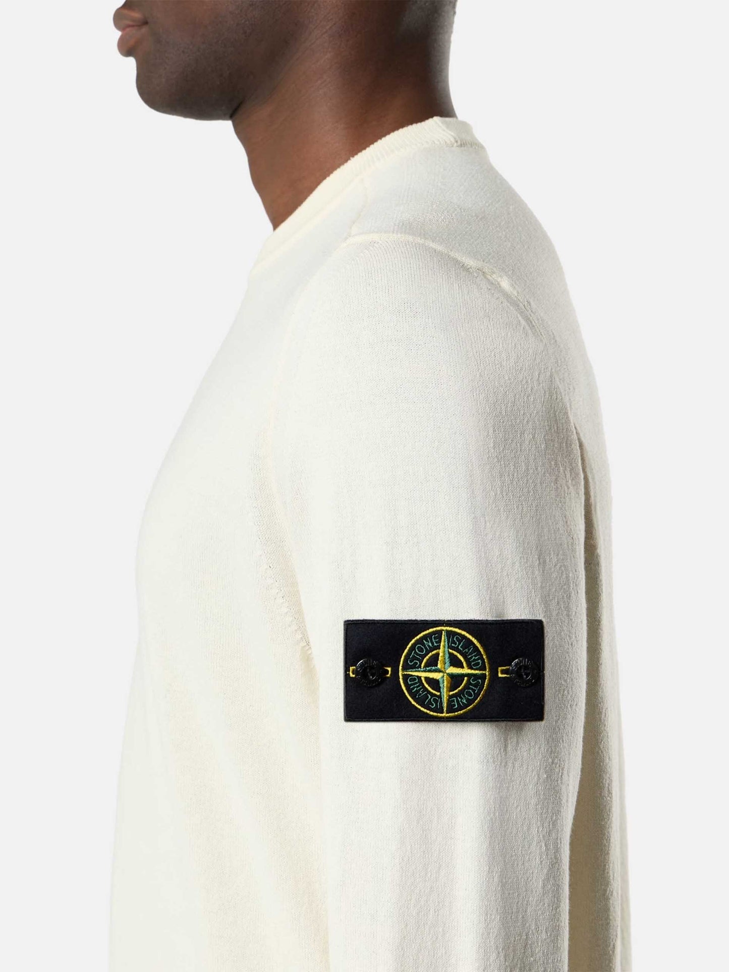 STONE ISLAND - Strickpullover aus Bio-Baumwolle für Herren Ecru