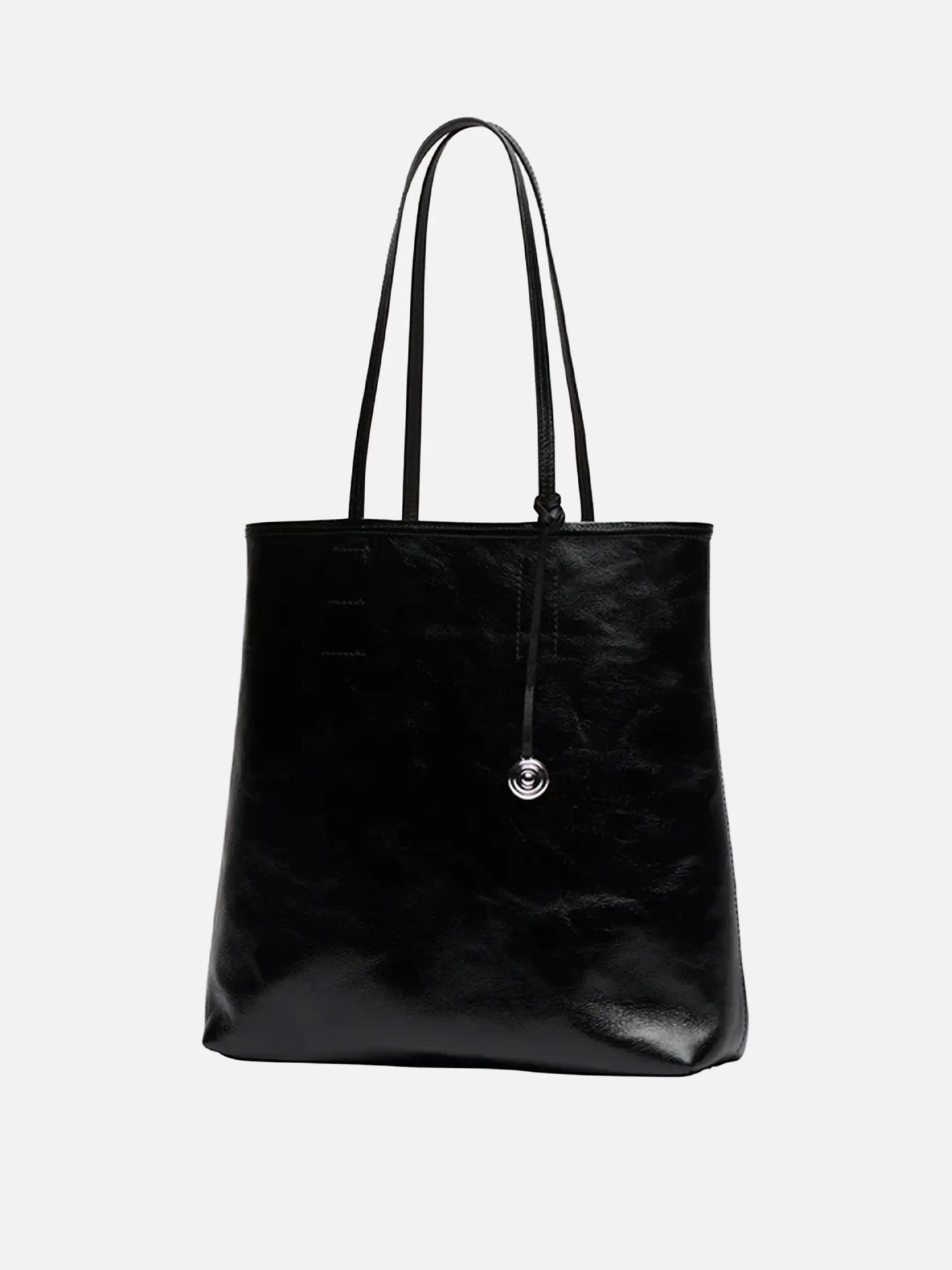 LIFFNER - Tote Bag Paper aus Leder Schwarz - Black
