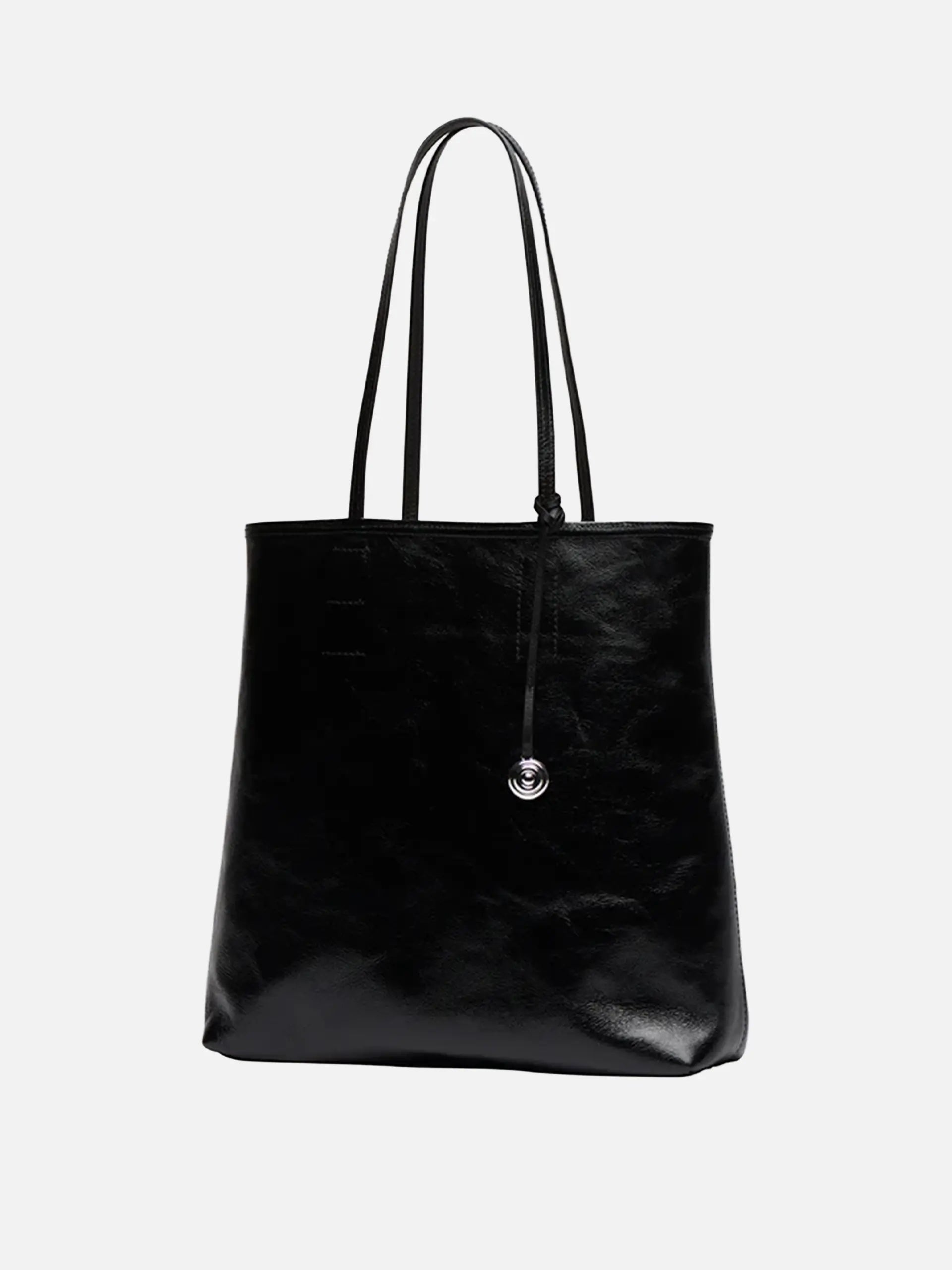 LIFFNER - Tote Bag Paper aus Leder Schwarz - Black