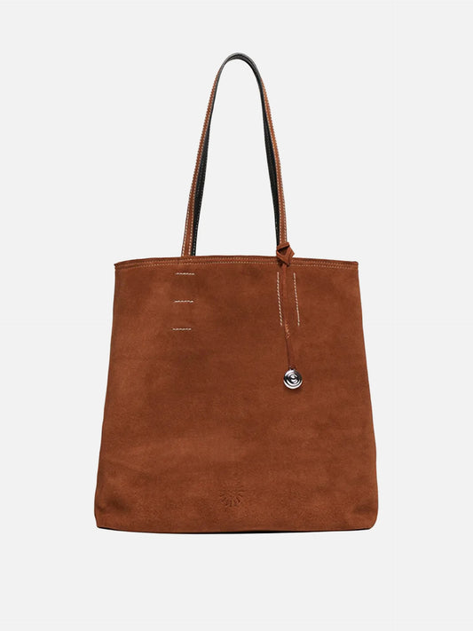 LIFFNER - Tote Bag Paper aus Veloursleder Cognac Braun Brown Saddle