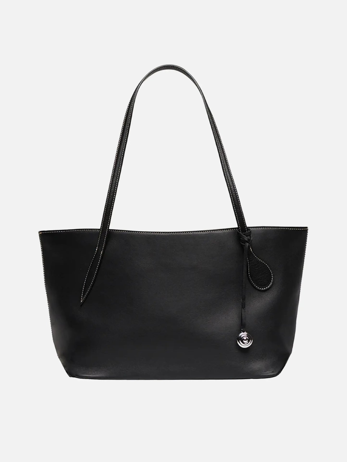 LIFFNER - Shopper-Tasche Sprout Midi aus Leder Schwarz - Black
