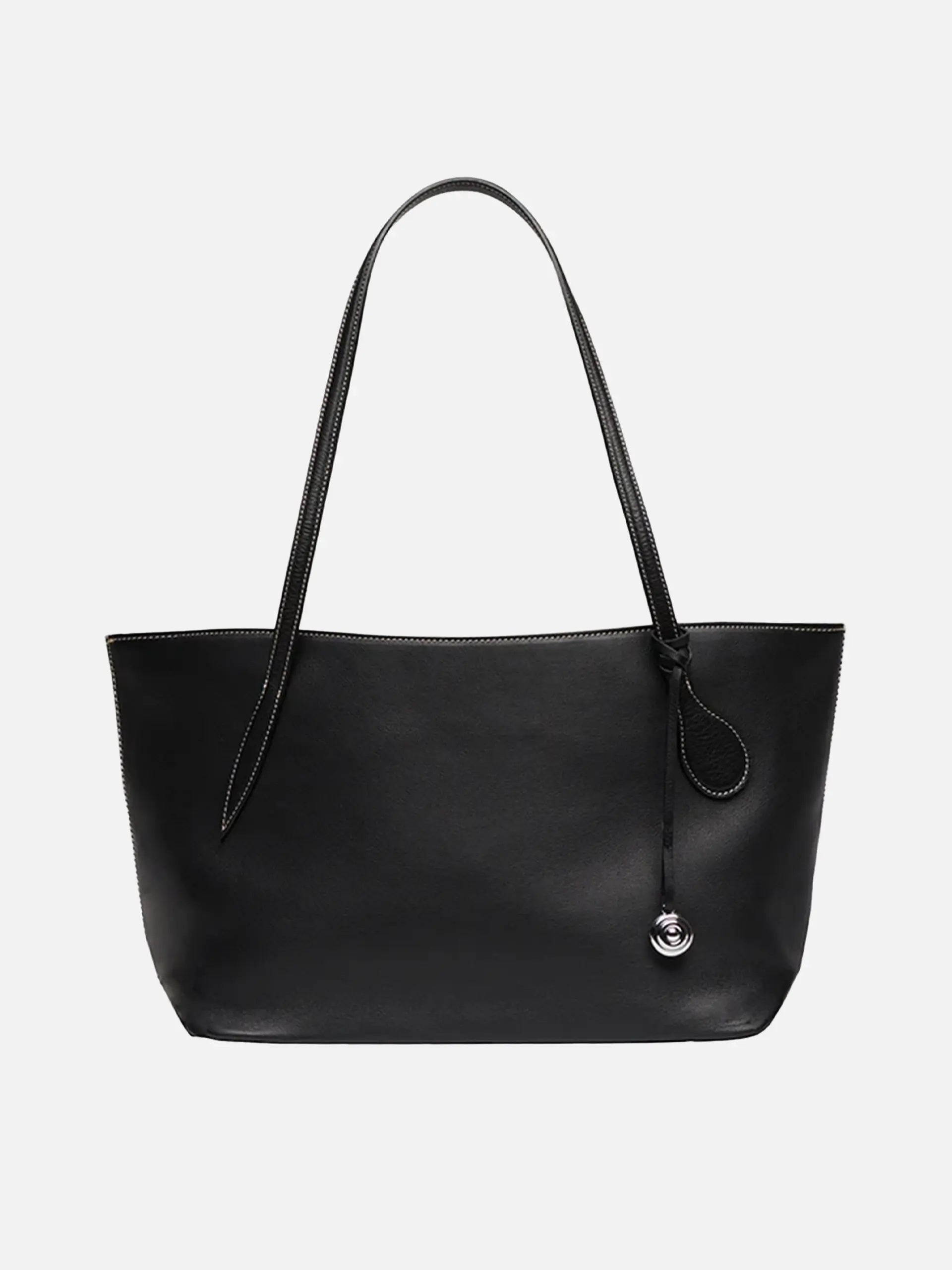 LIFFNER - Shopper-Tasche Sprout Midi aus Leder Schwarz - Black