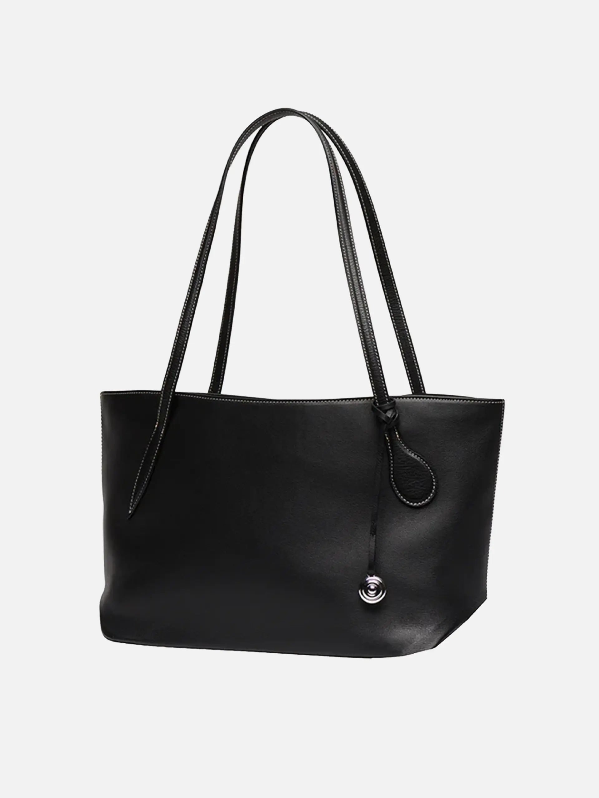 LIFFNER - Shopper-Tasche Sprout Midi aus Leder Schwarz - Black
