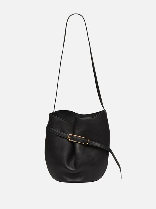 LIFFNER - Bucket Bag Medium aus Leder Schwarz - Black