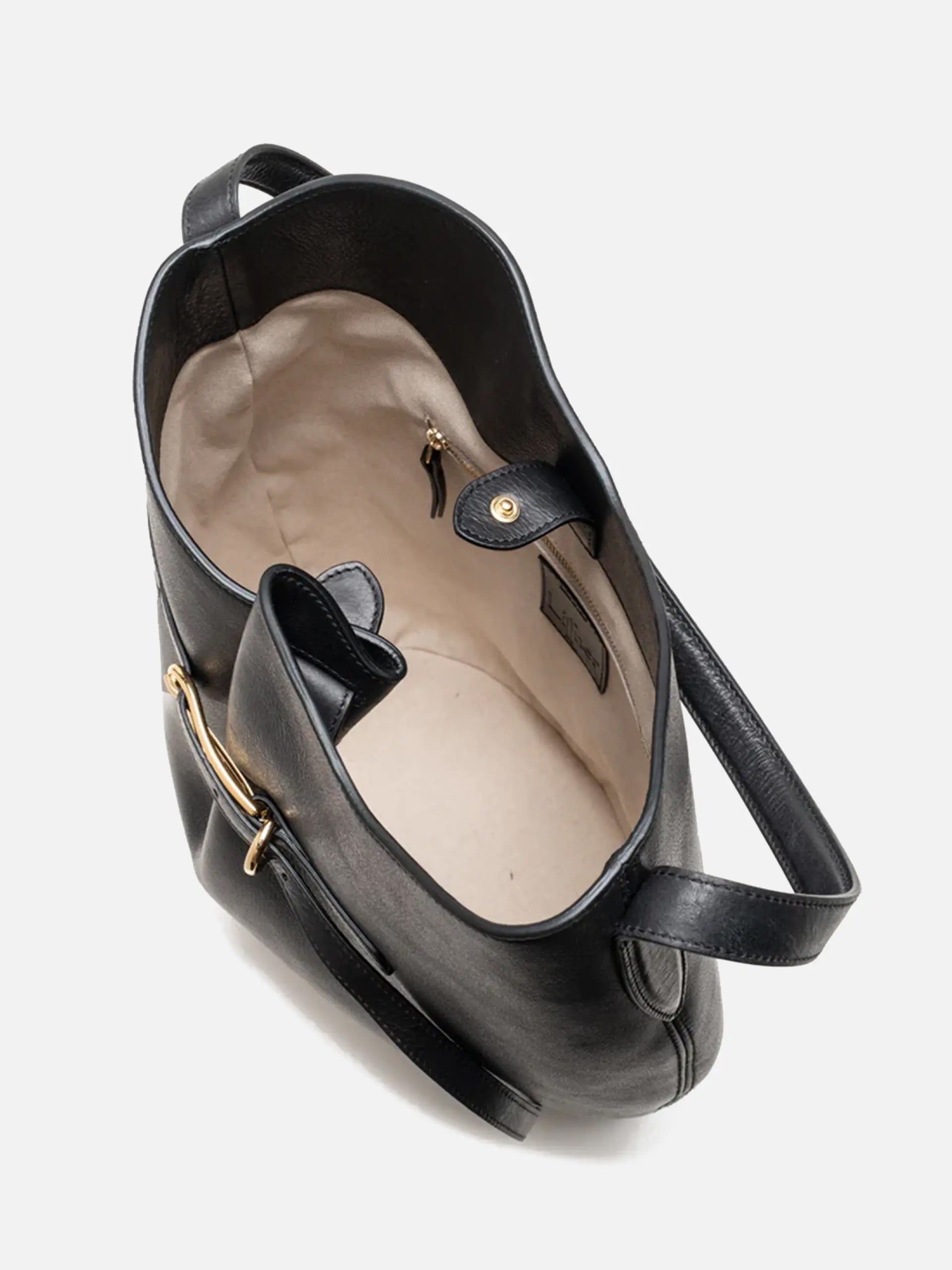 LIFFNER - Bucket Bag Large aus Leder Schwarz - Black