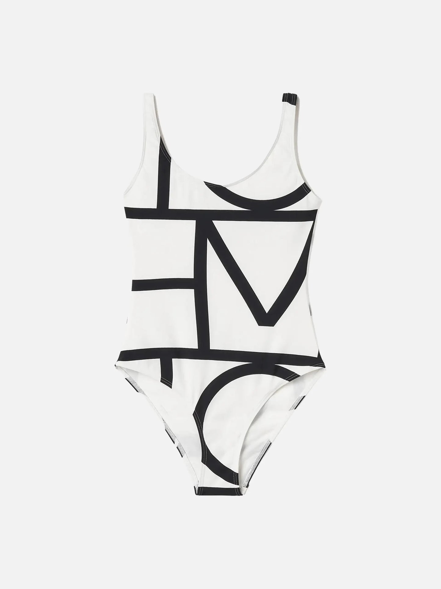 TOTEME - Monogramm-Badeanzug für Damen Weiß Schwarz Tofu Black