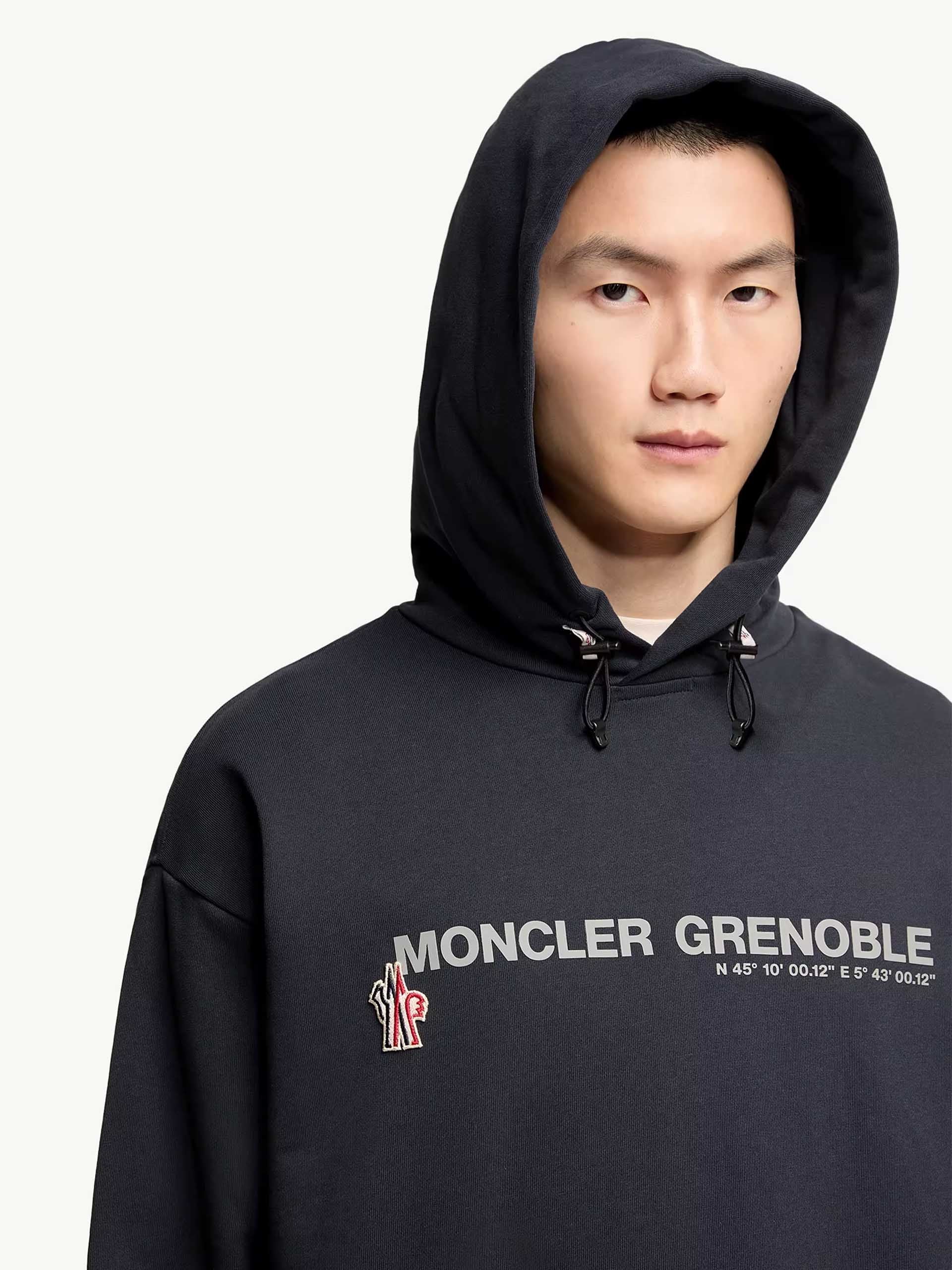 MONCLER GRENOBLE - Logo-Hoodie aus Baumwolle für Herren Navyblau - Navy blue