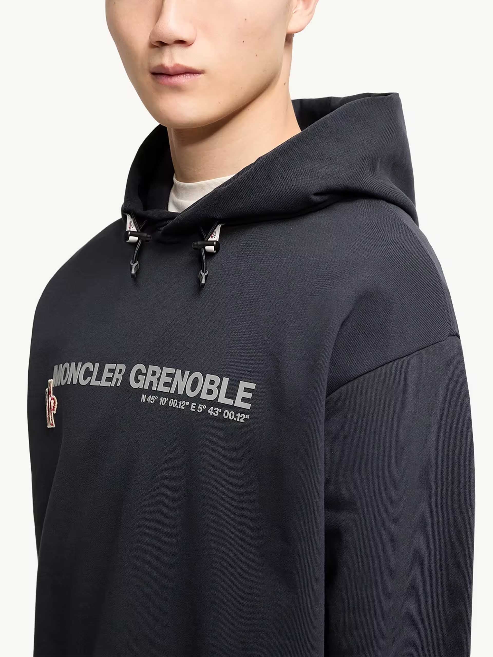 MONCLER GRENOBLE - Logo-Hoodie aus Baumwolle für Herren Navyblau - Navy blue