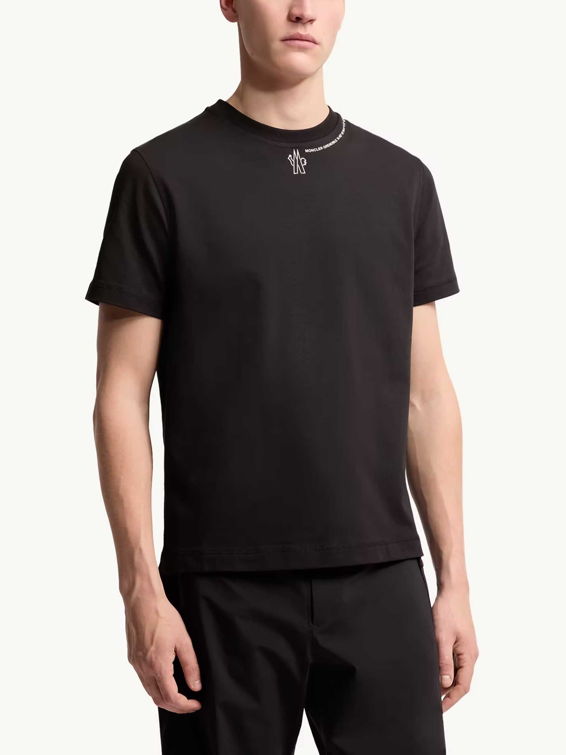 MONCLER GRENOBLE - T-Shirt aus Baumwolle mit Logo für Herren Schwarz - Black