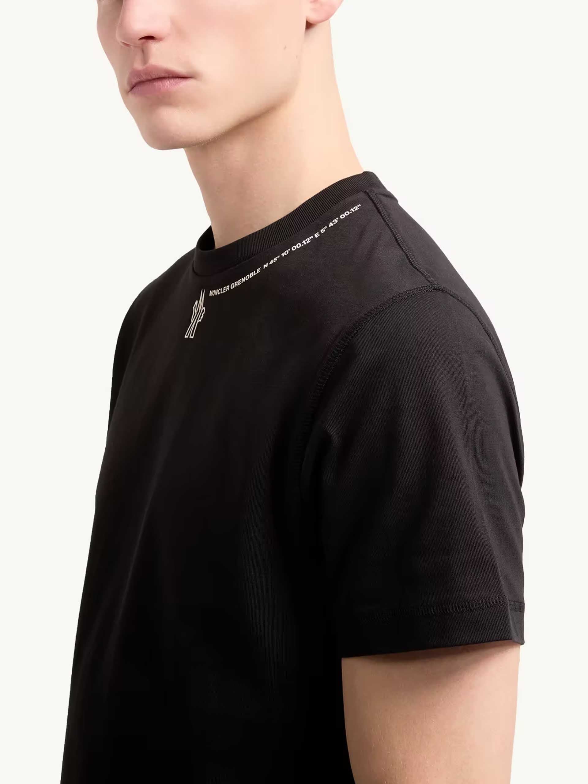 MONCLER GRENOBLE - T-Shirt aus Baumwolle mit Logo für Herren Schwarz - Black
