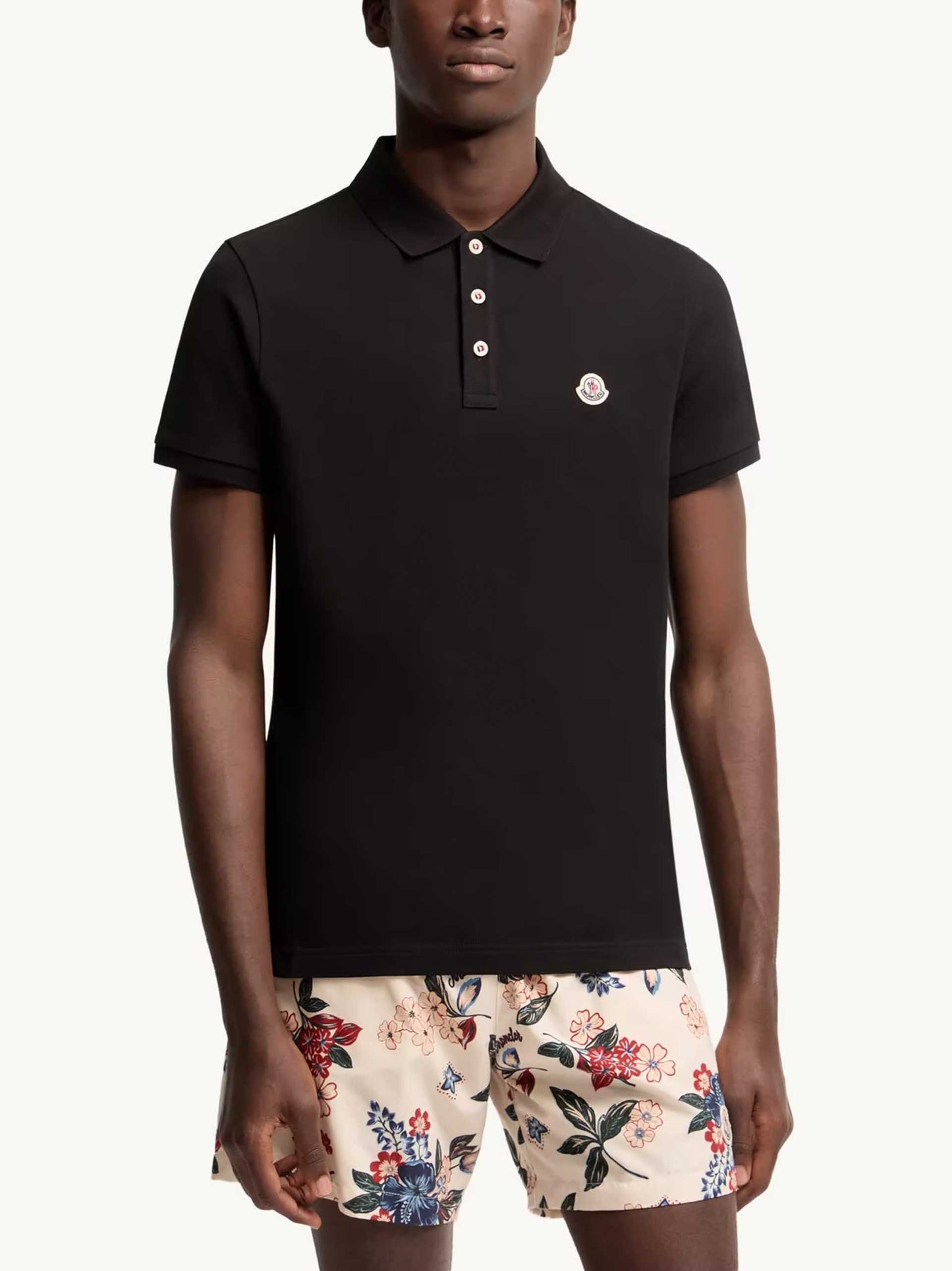 MONCLER - Poloshirt mit Logo-Patch für Herren Schwarz - Black