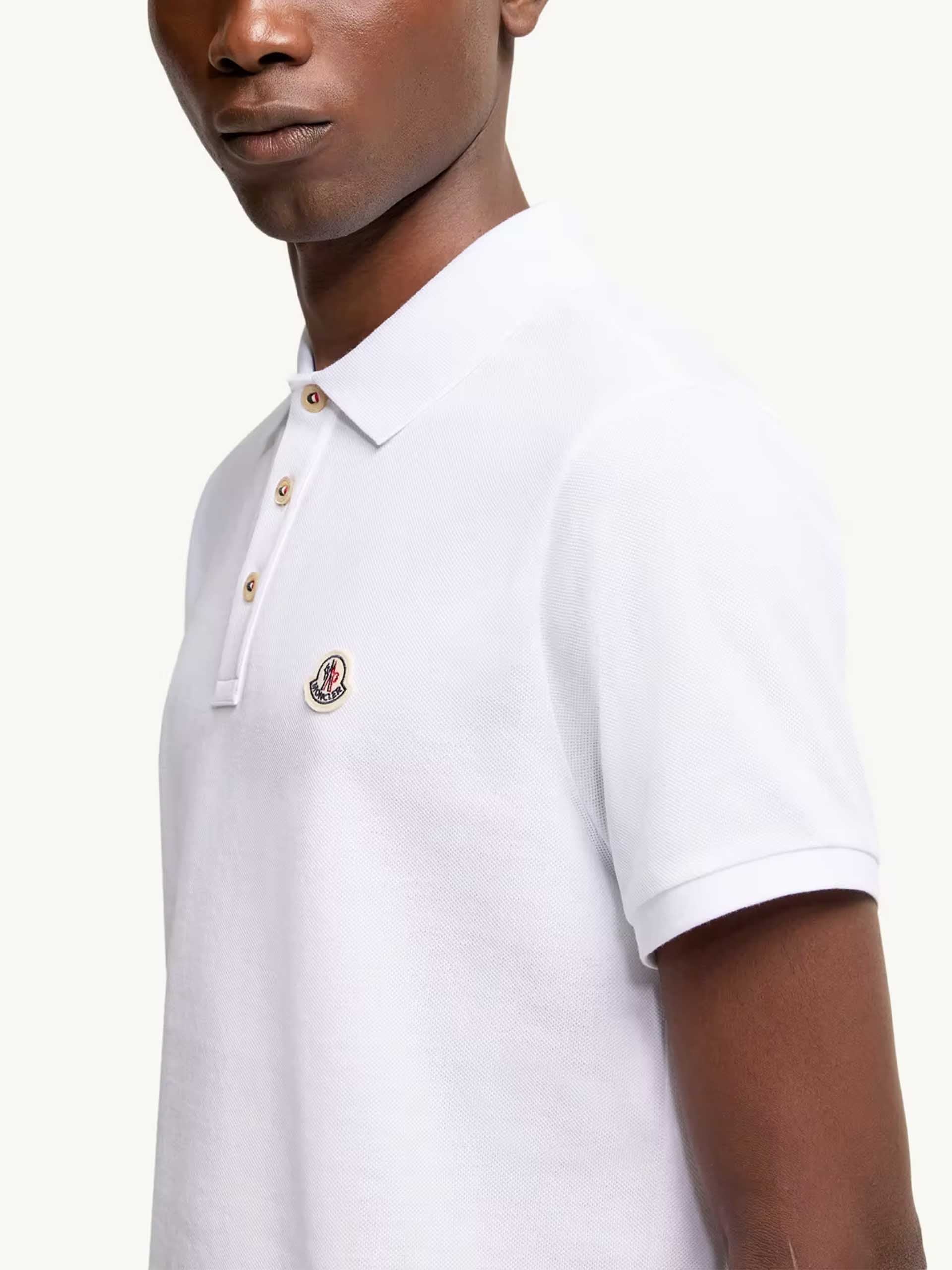 MONCLER - Poloshirt mit Logo-Patch für Herren Weiß - White