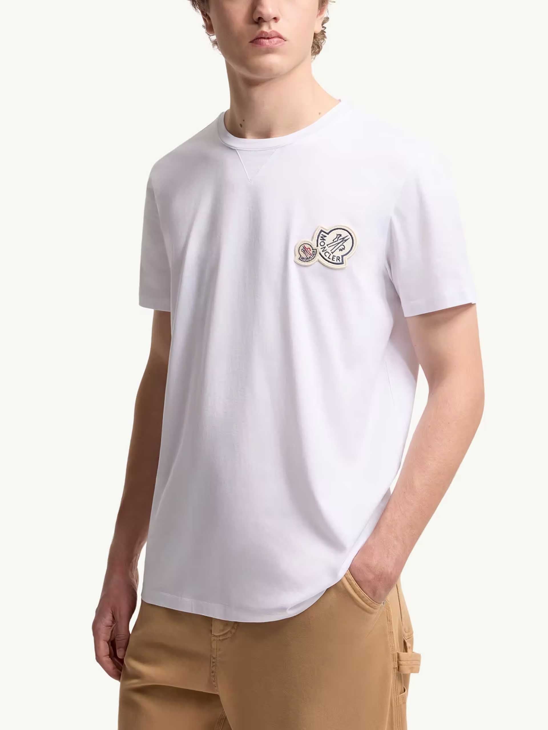 MONCLER - T-Shirt mit doppeltem Logo für Herren