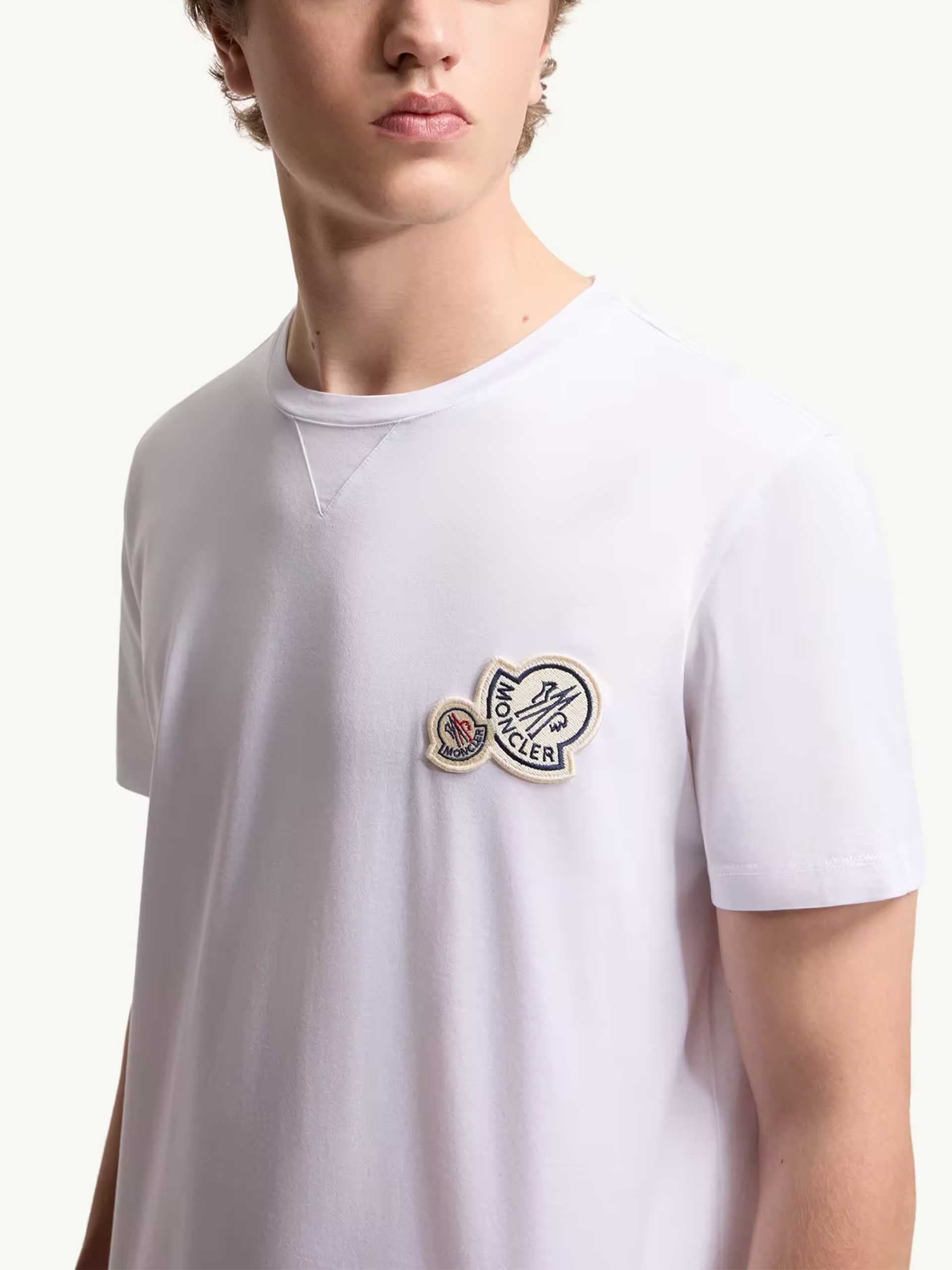 MONCLER - T-Shirt mit doppeltem Logo für Herren