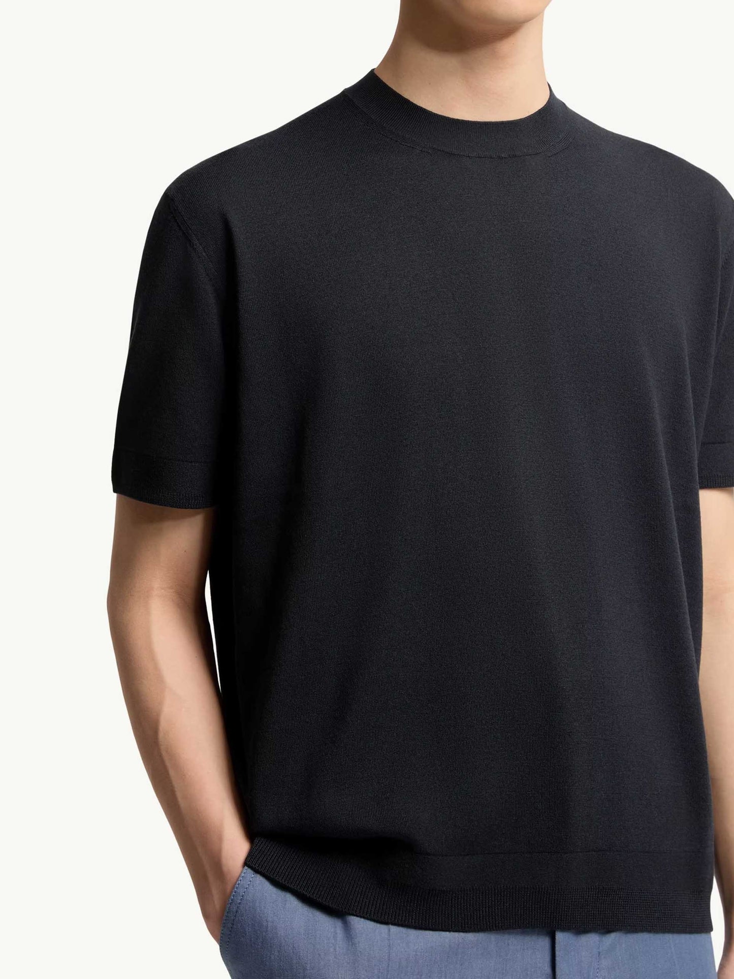 MONCLER - Strick-T-Shirt aus Seiden-Mix für Herren
