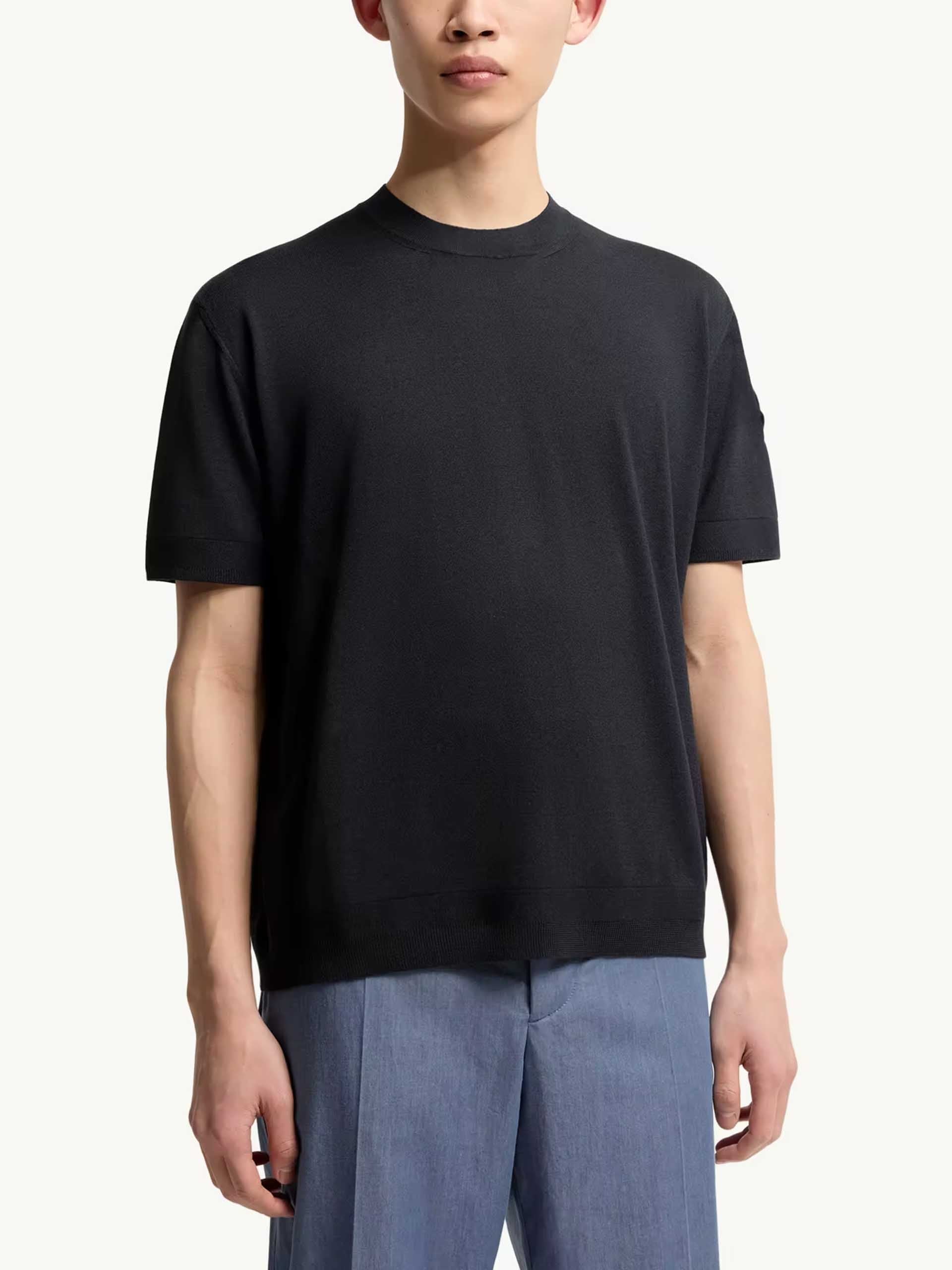 MONCLER - Strick-T-Shirt aus Seiden-Mix für Herren