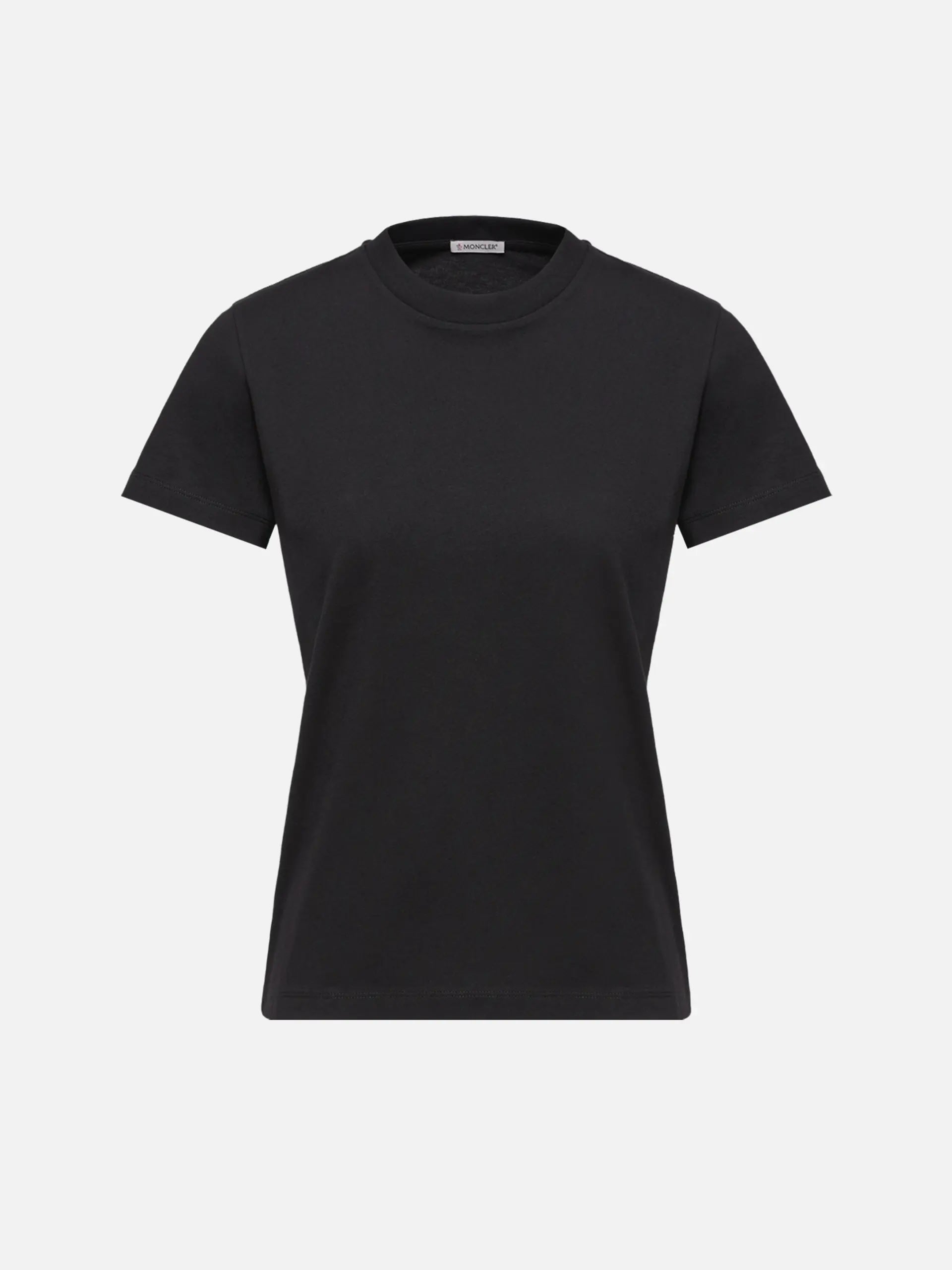 MONCLER - T-Shirt mit Logo-Stickerei für Damen Schwarz - Black